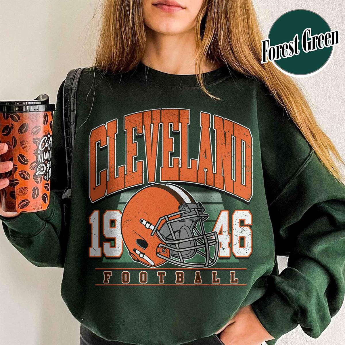Unisex Cleveland football vintage crewneck sweatshirt for men and women