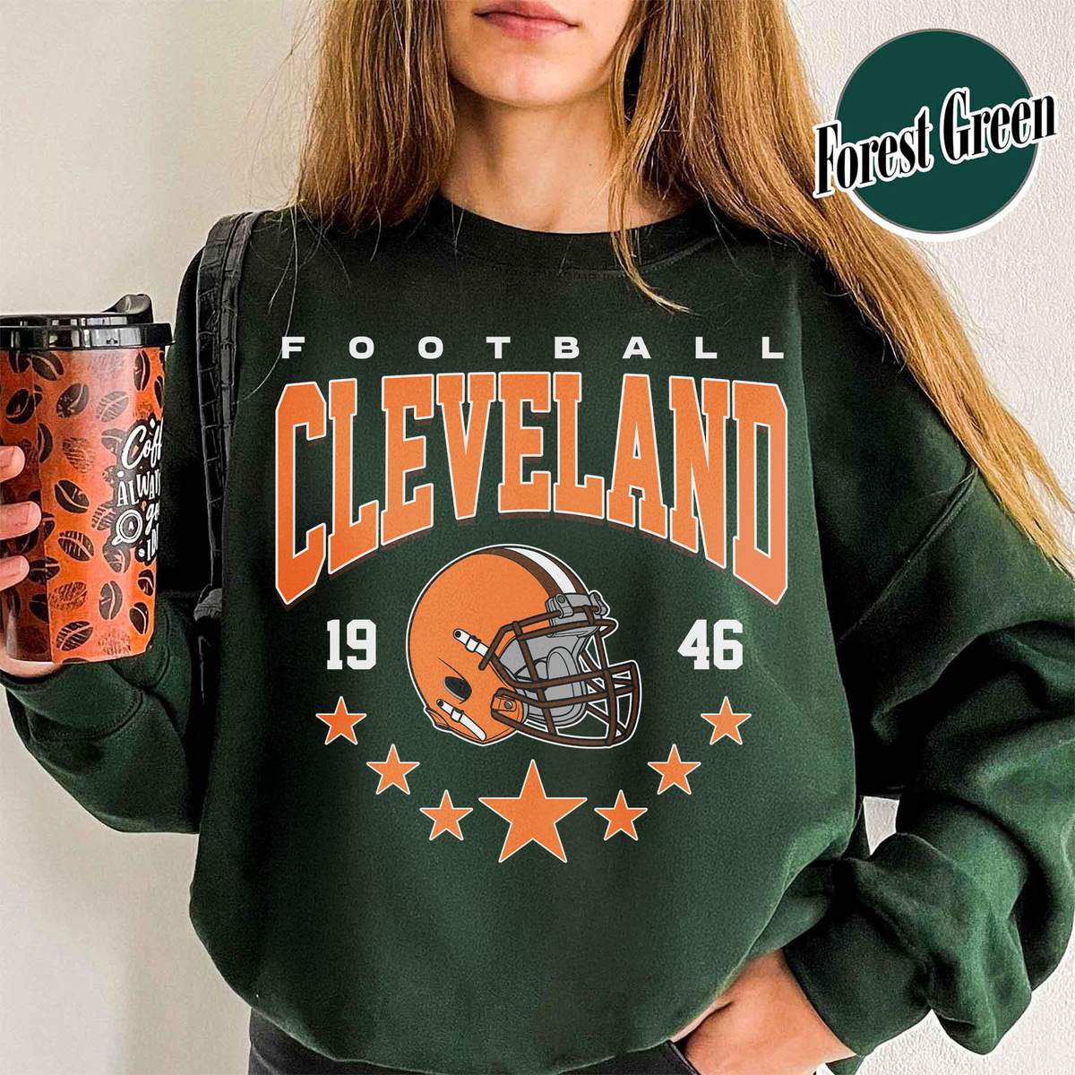 Unisex Cleveland football vintage crewneck sweatshirt for men and women