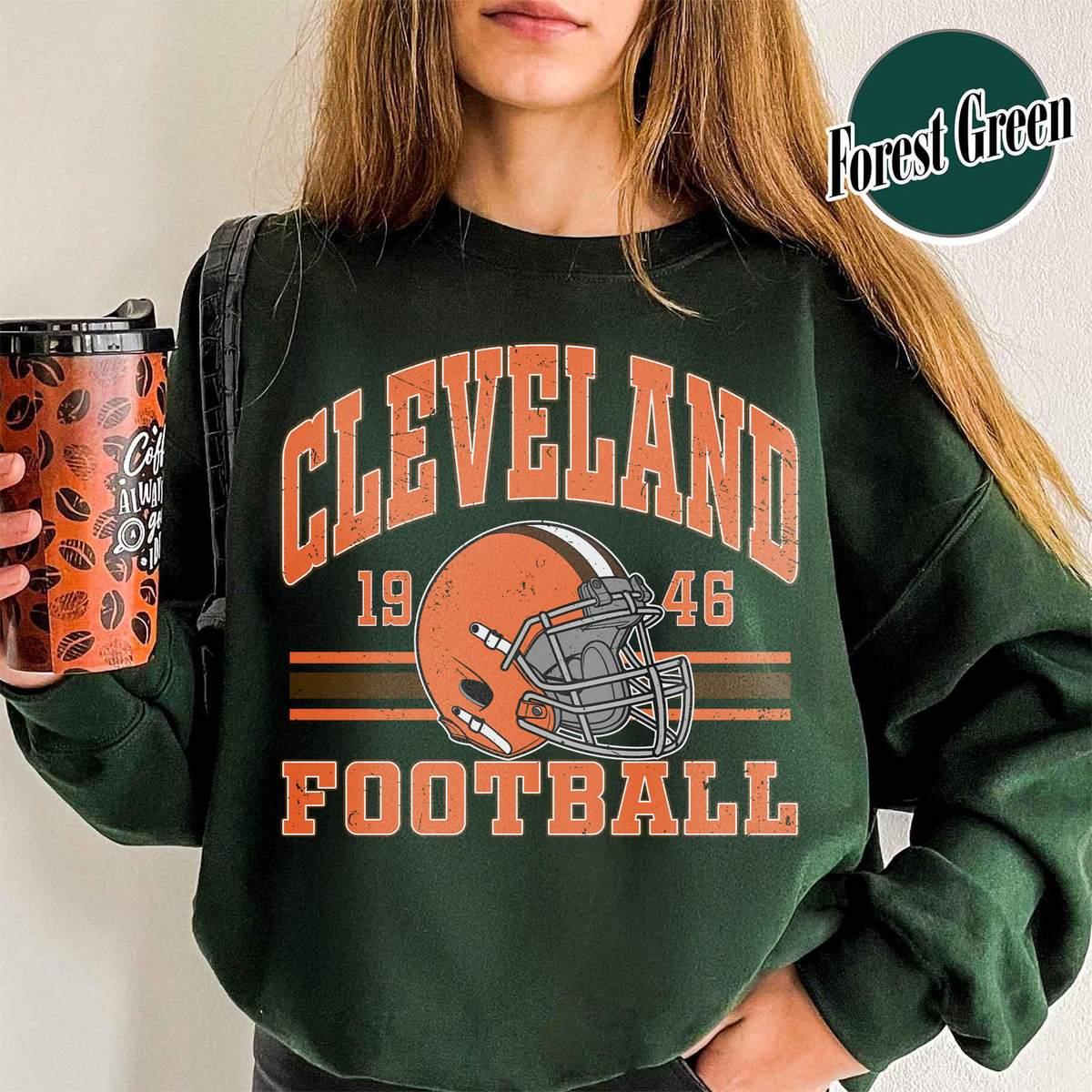Unisex Cleveland football vintage crewneck sweatshirt for men and women
