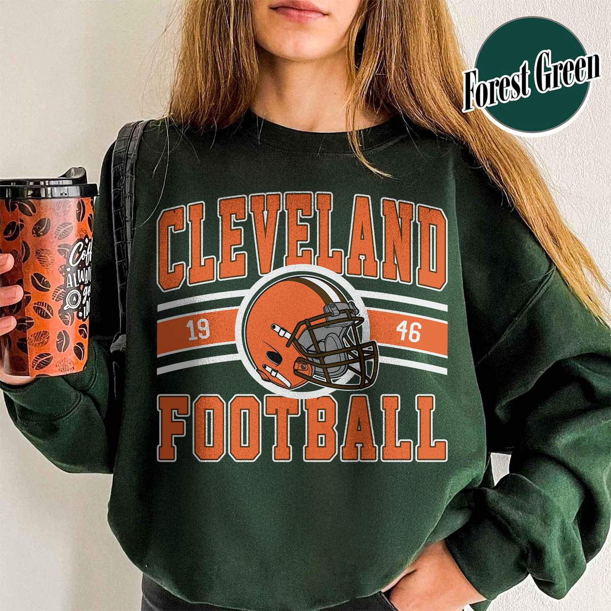 Unisex Cleveland football vintage crewneck sweatshirt for men and women