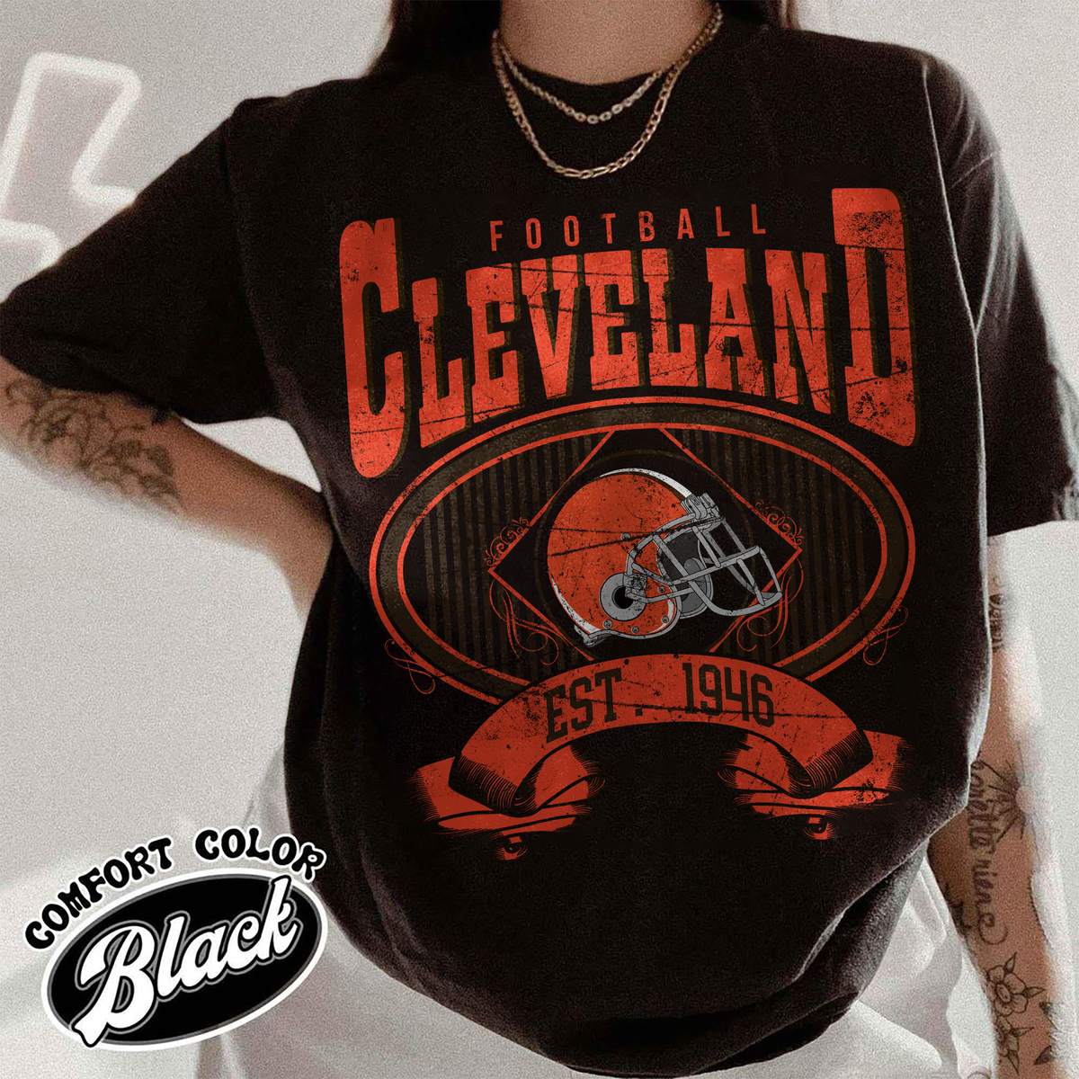 Unisex Cleveland football vintage t-shirt for men and women