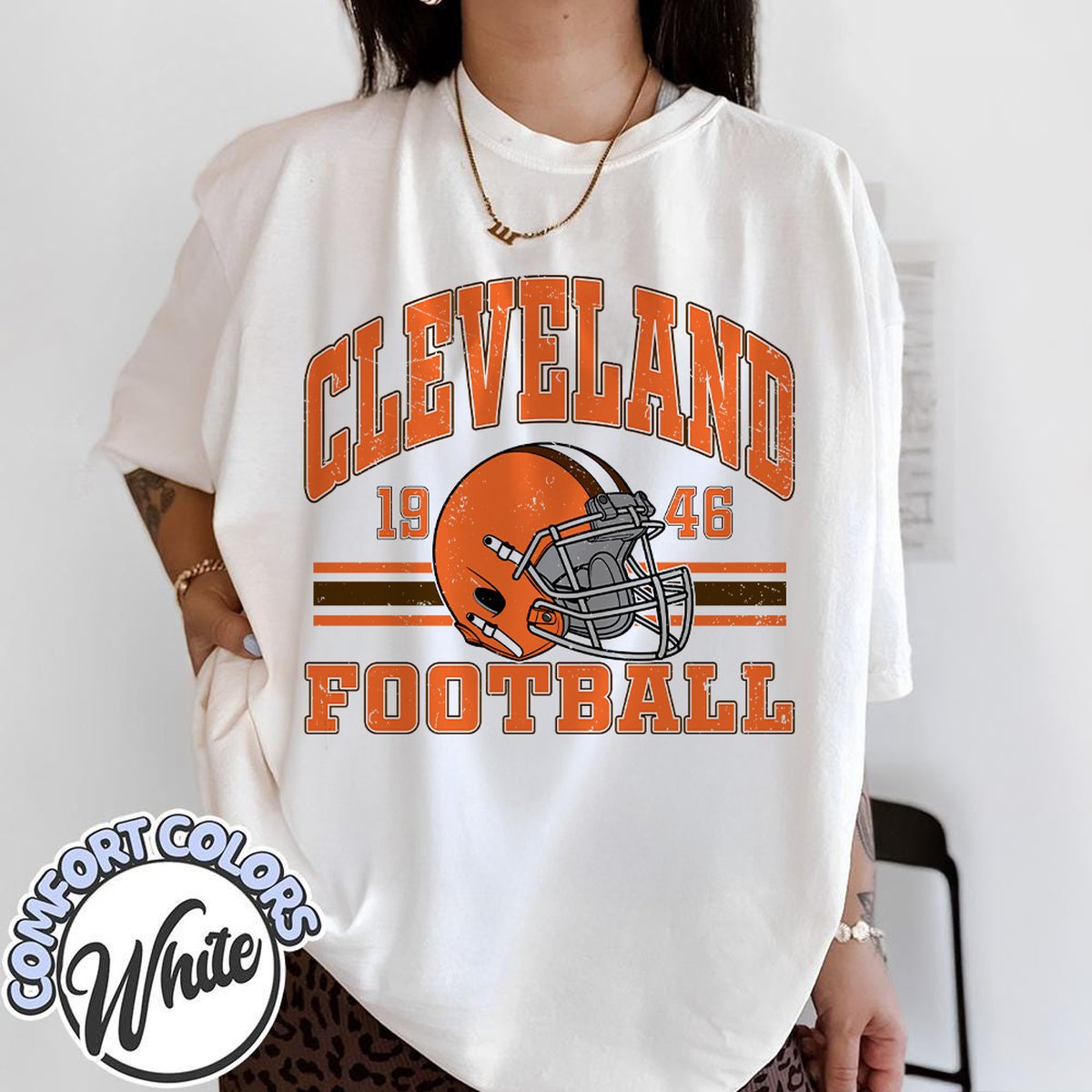 Unisex Cleveland football vintage t-shirt for men and women