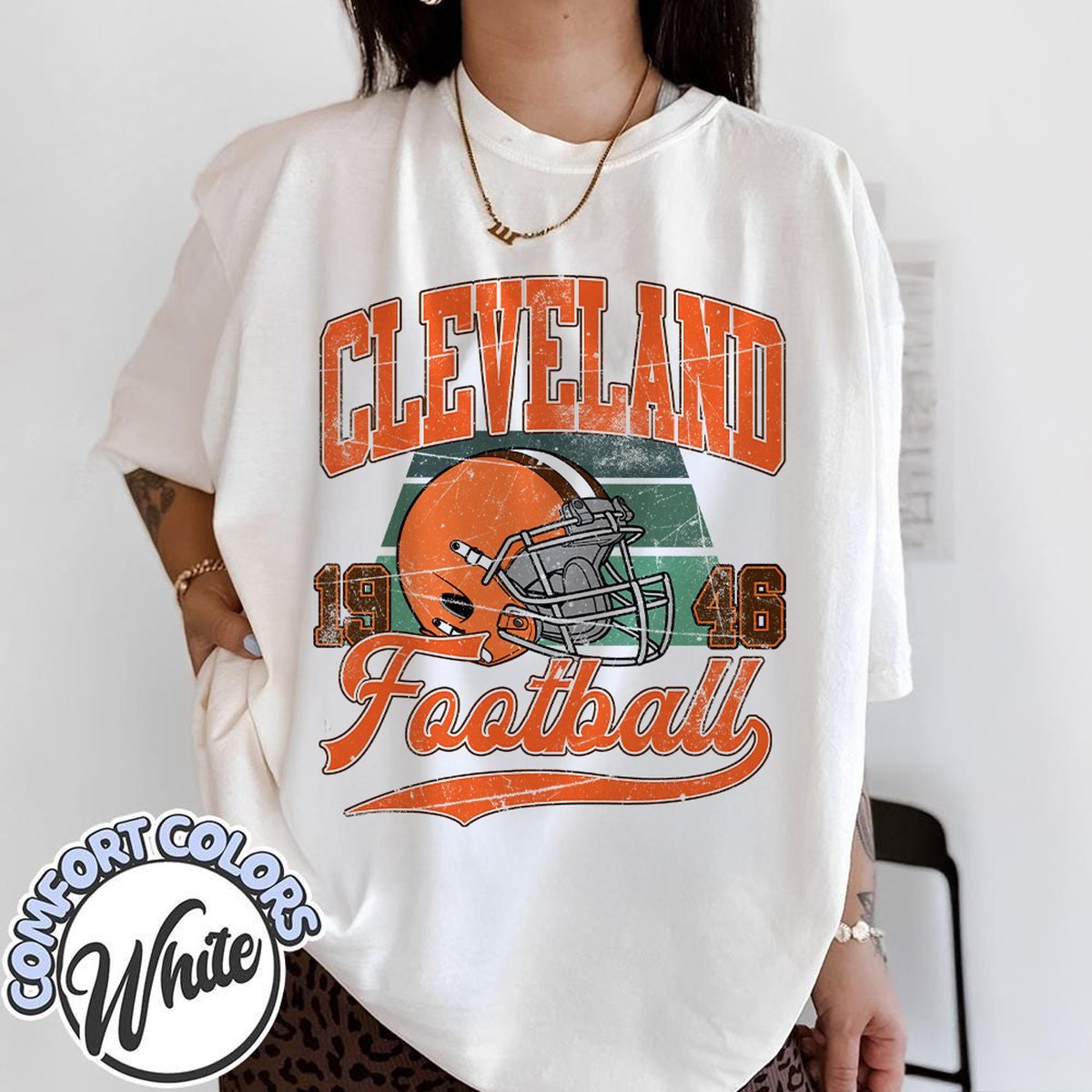 Unisex Cleveland football vintage t-shirt for men and women