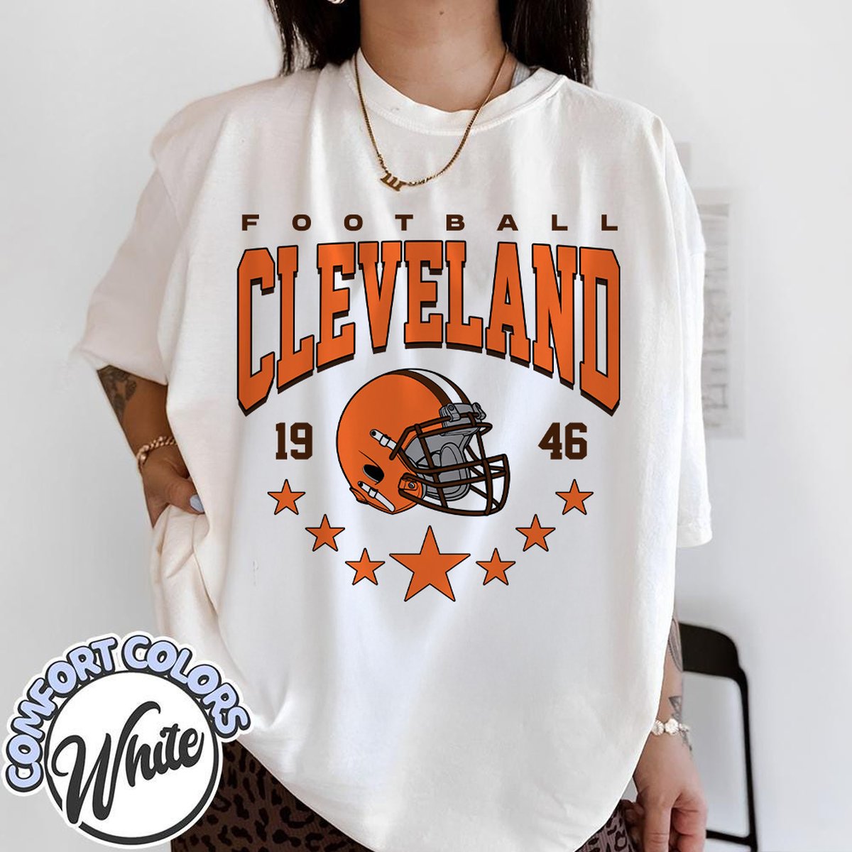 Unisex Cleveland football vintage t-shirt for men and women