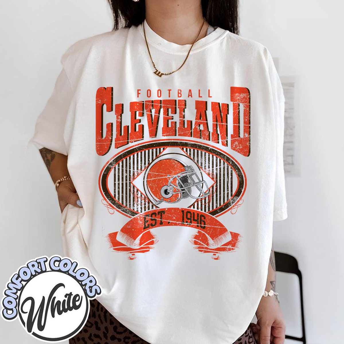 Unisex Cleveland football vintage t-shirt for men and women