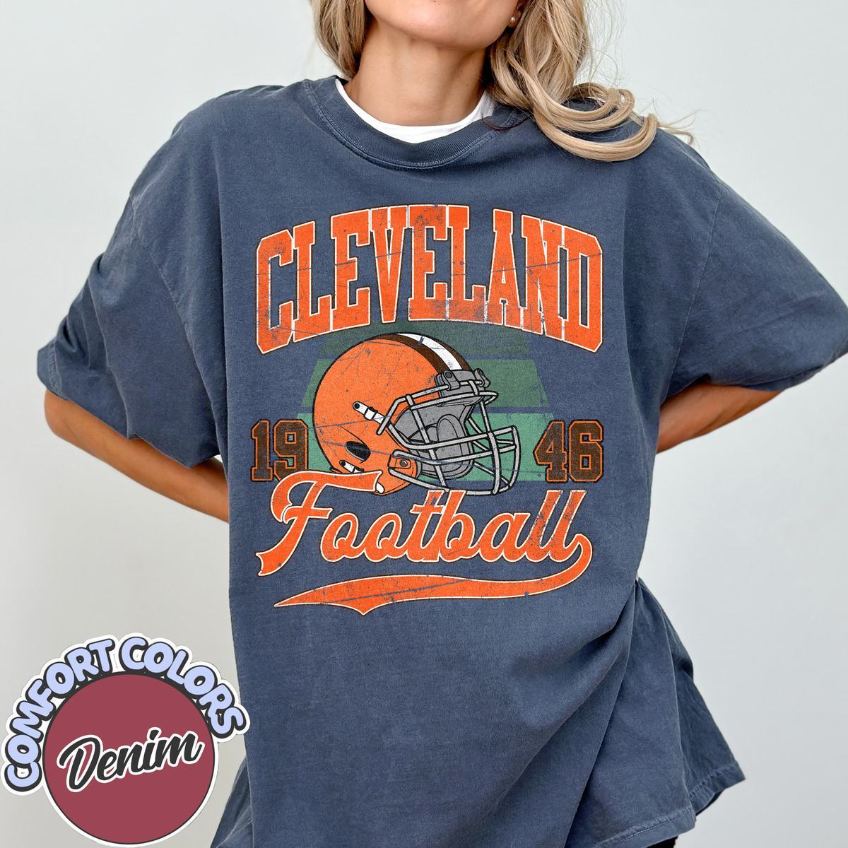 Unisex Cleveland football vintage t-shirt for men and women