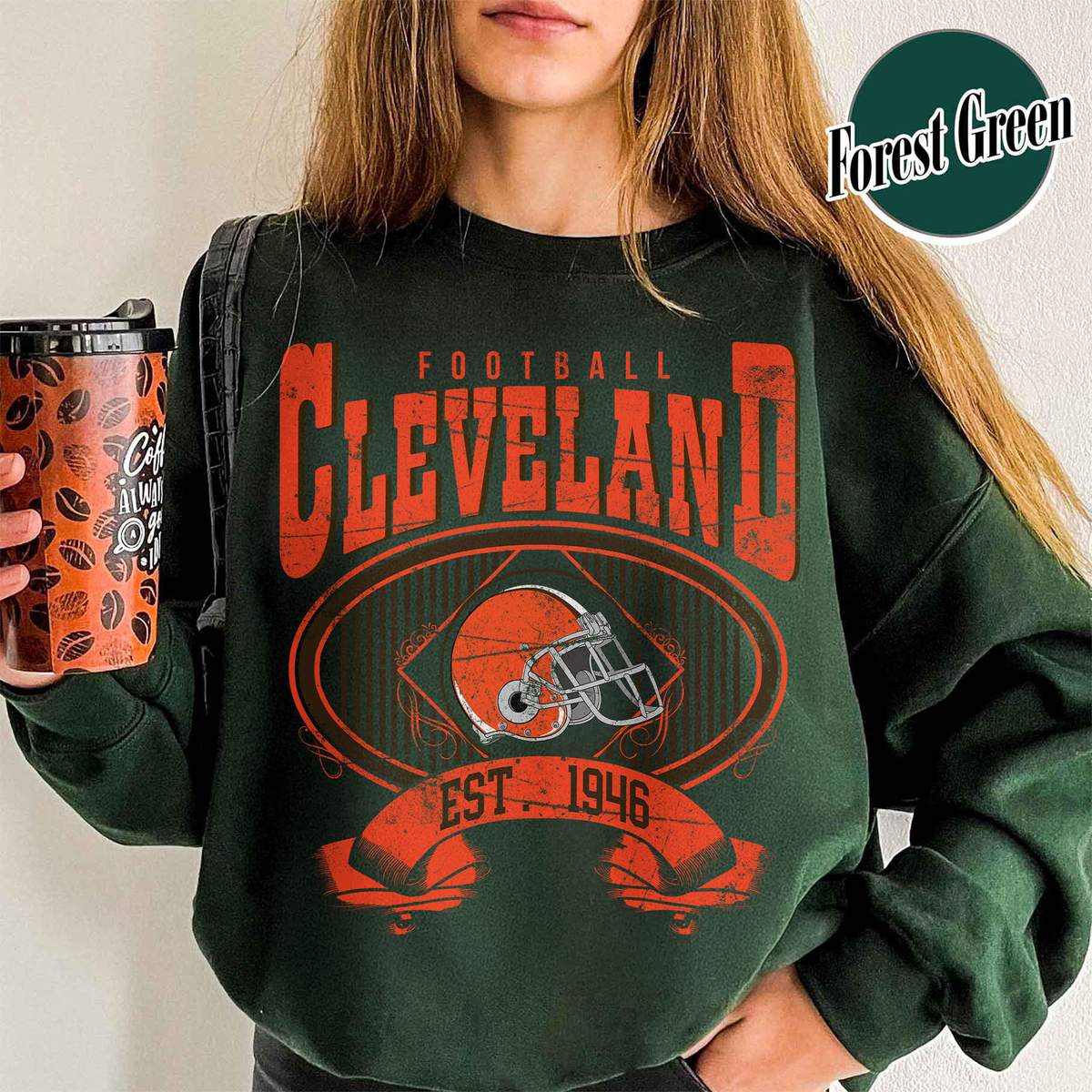 Unisex Cleveland football vintage crewneck sweatshirt for men and women