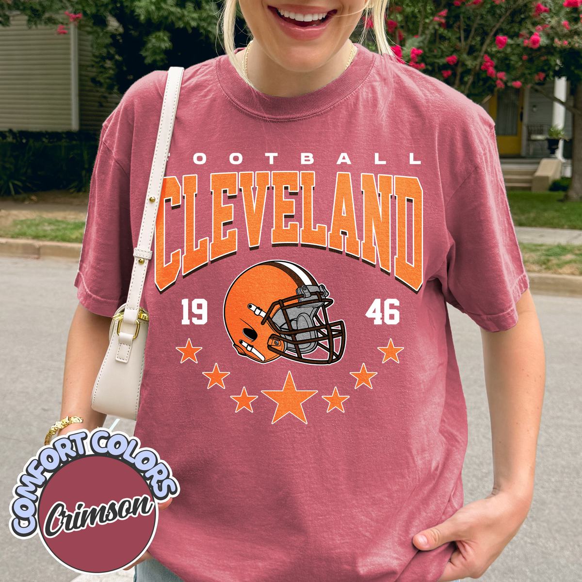 Unisex Cleveland football vintage t-shirt for men and women