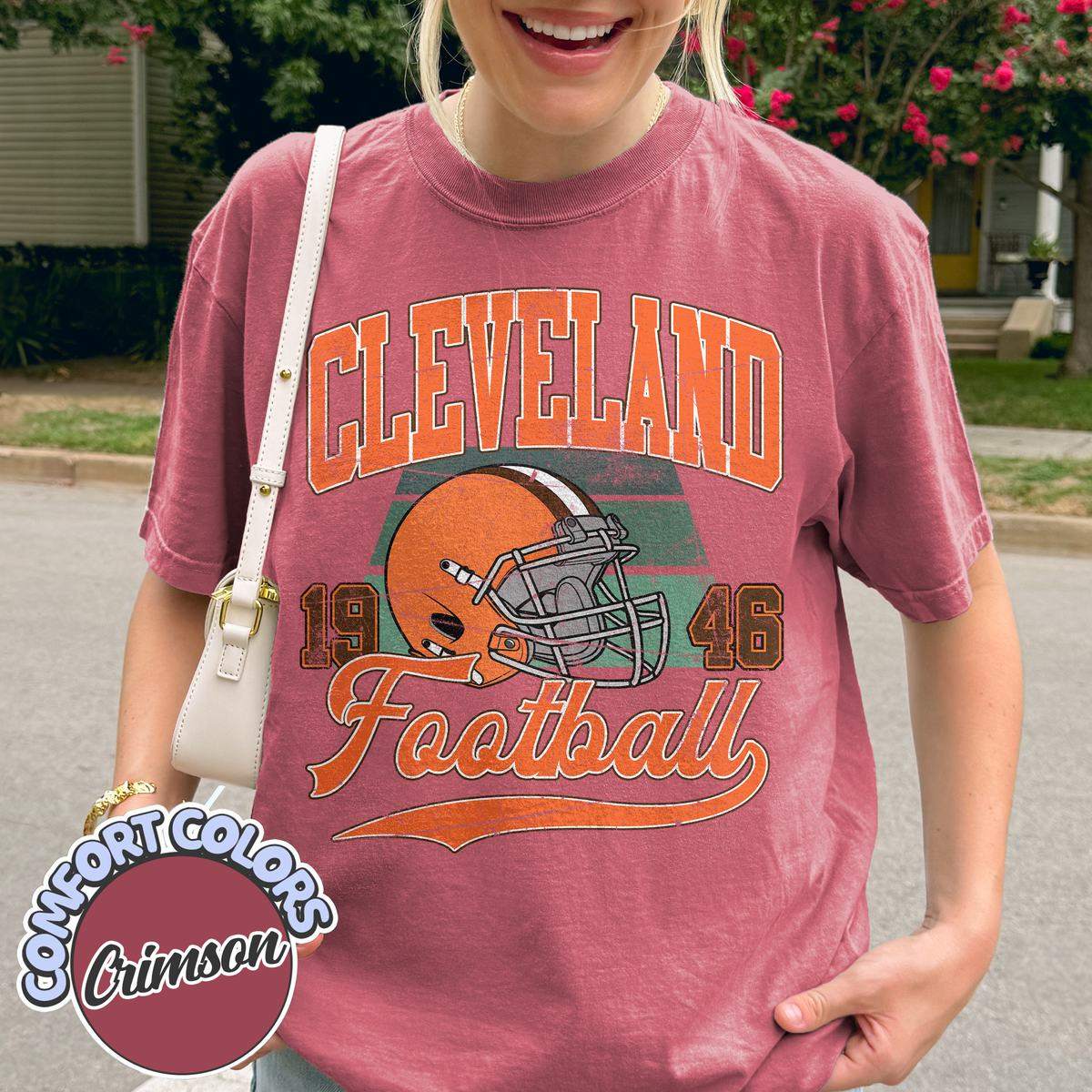 Unisex Cleveland football vintage t-shirt for men and women