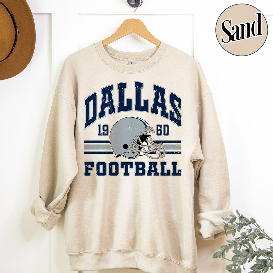 Unisex Dallas football vintage crewneck sweatshirt for men and women