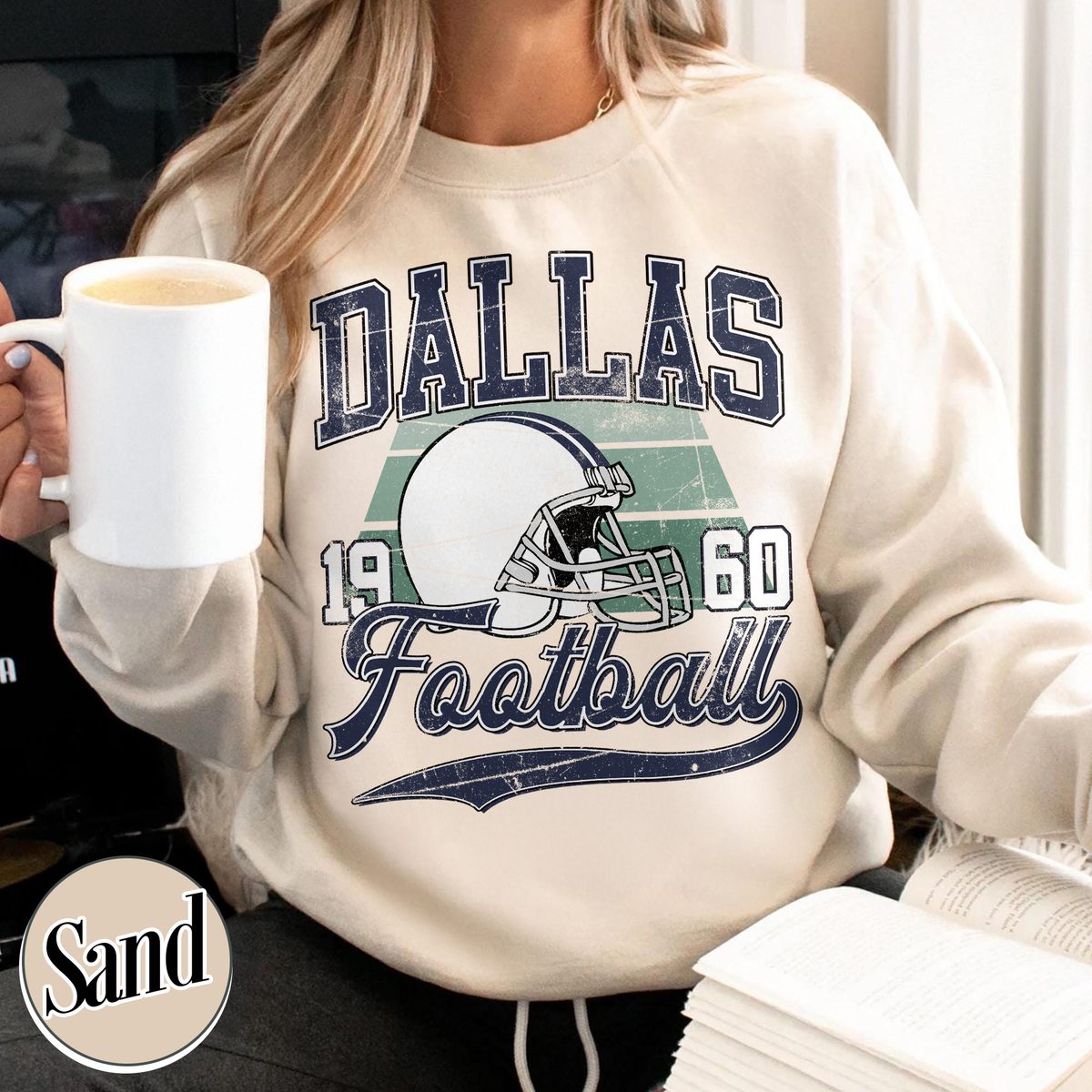 Unisex Dallas football vintage crewneck sweatshirt for men and women
