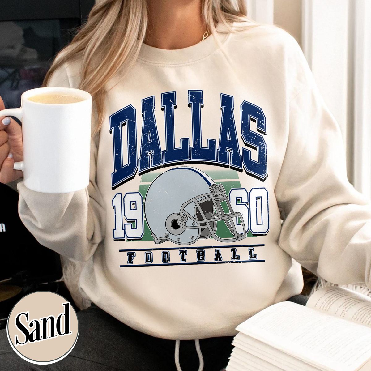 Unisex Dallas football vintage crewneck sweatshirt for men and women