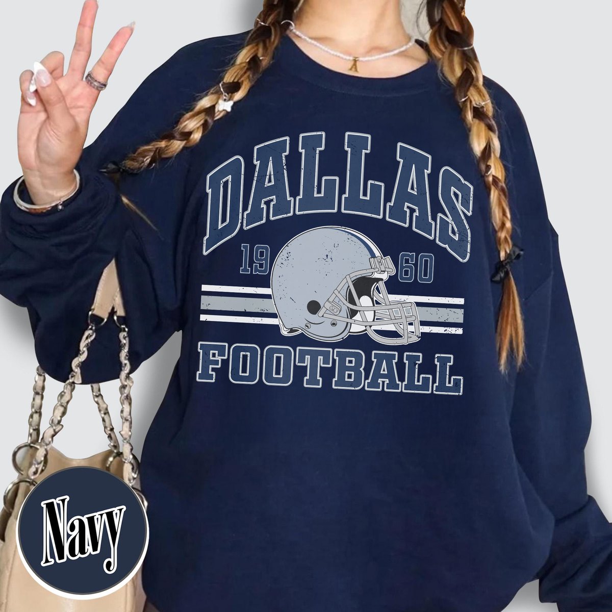 Unisex Dallas football vintage crewneck sweatshirt for men and women