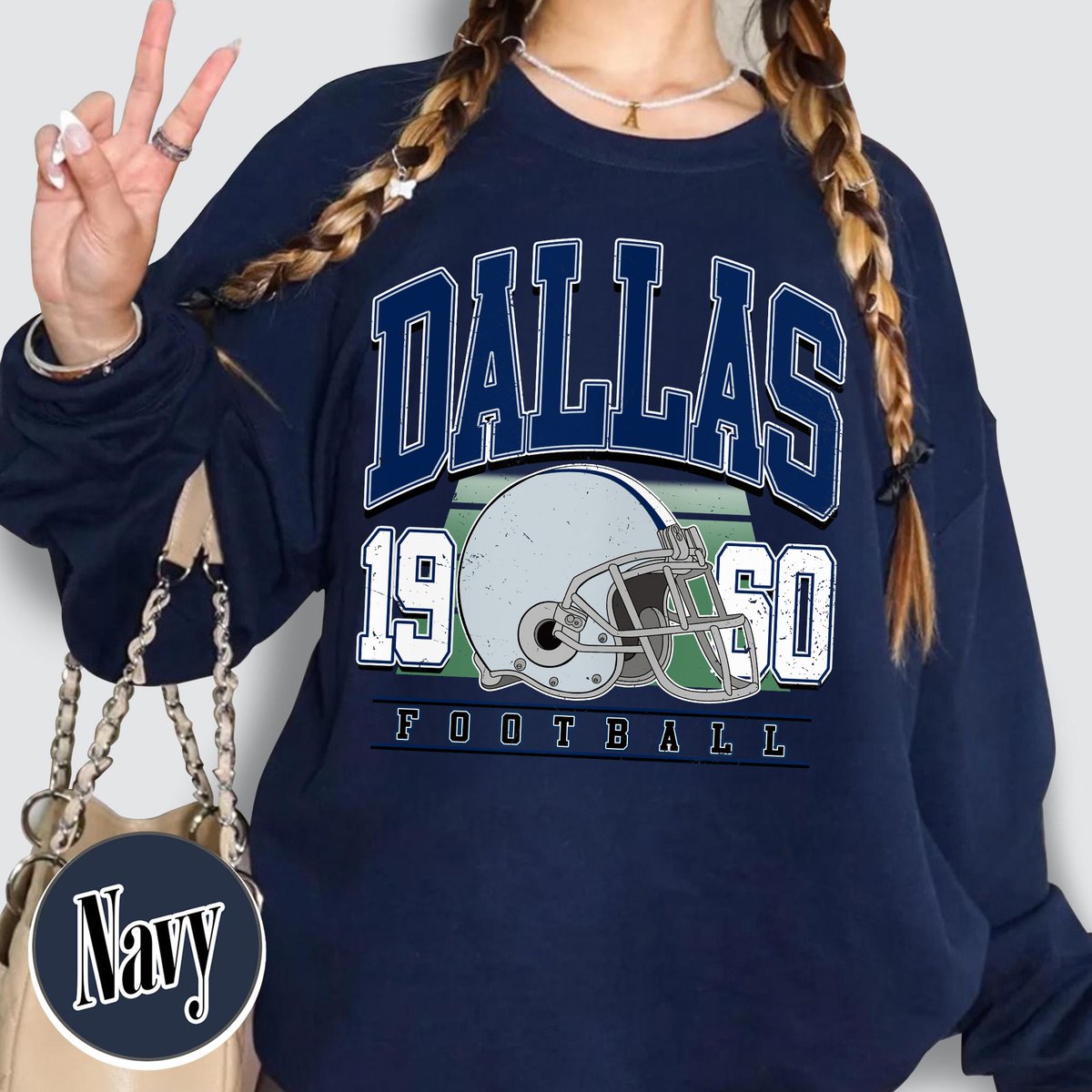 Unisex Dallas football vintage crewneck sweatshirt for men and women