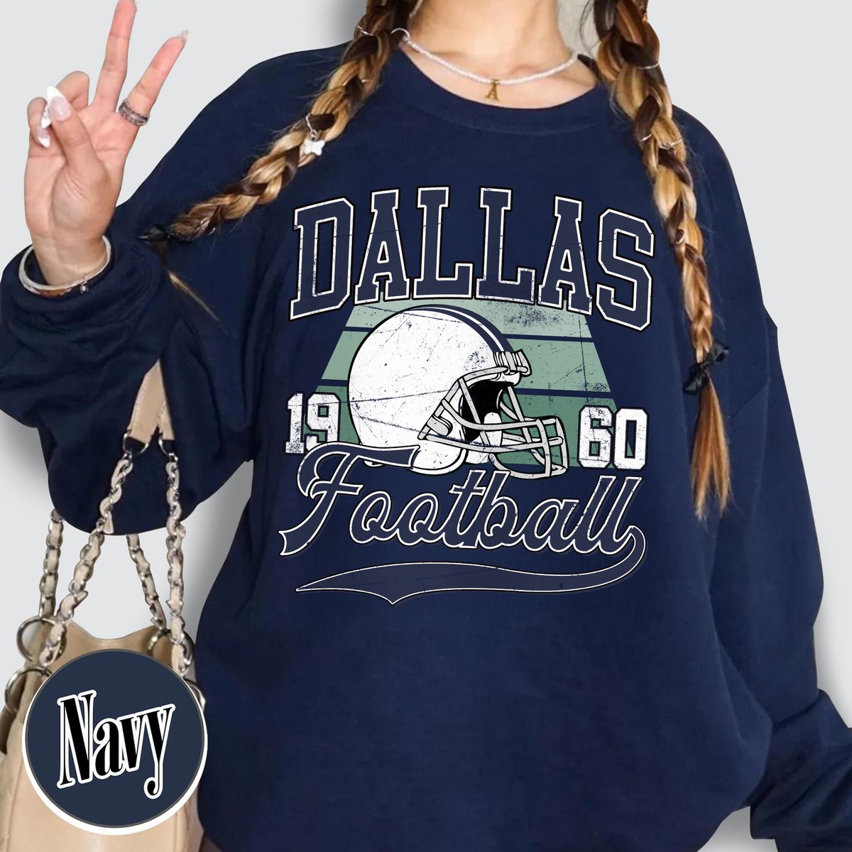 Unisex Dallas football vintage crewneck sweatshirt for men and women
