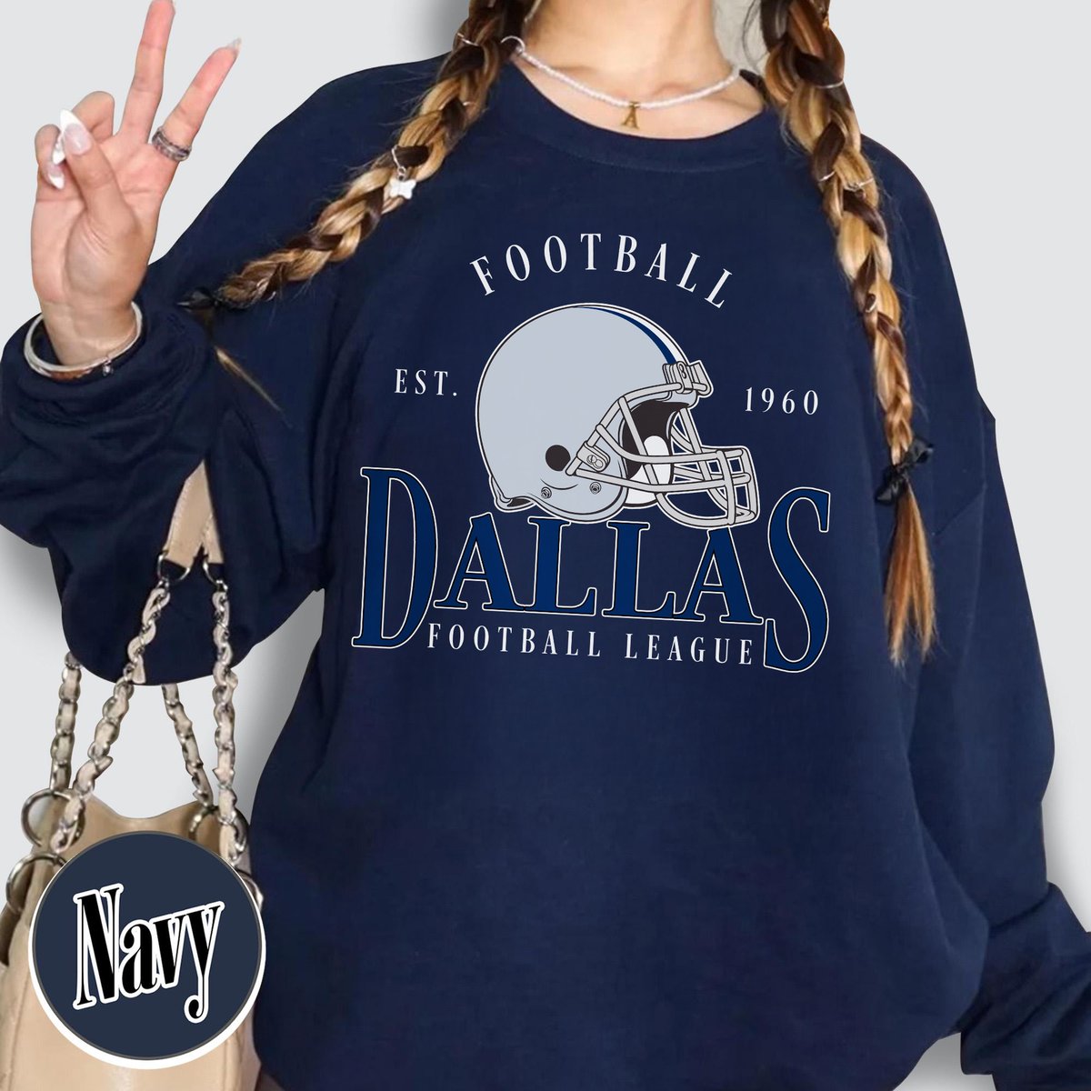 Unisex Dallas football vintage crewneck sweatshirt for men and women