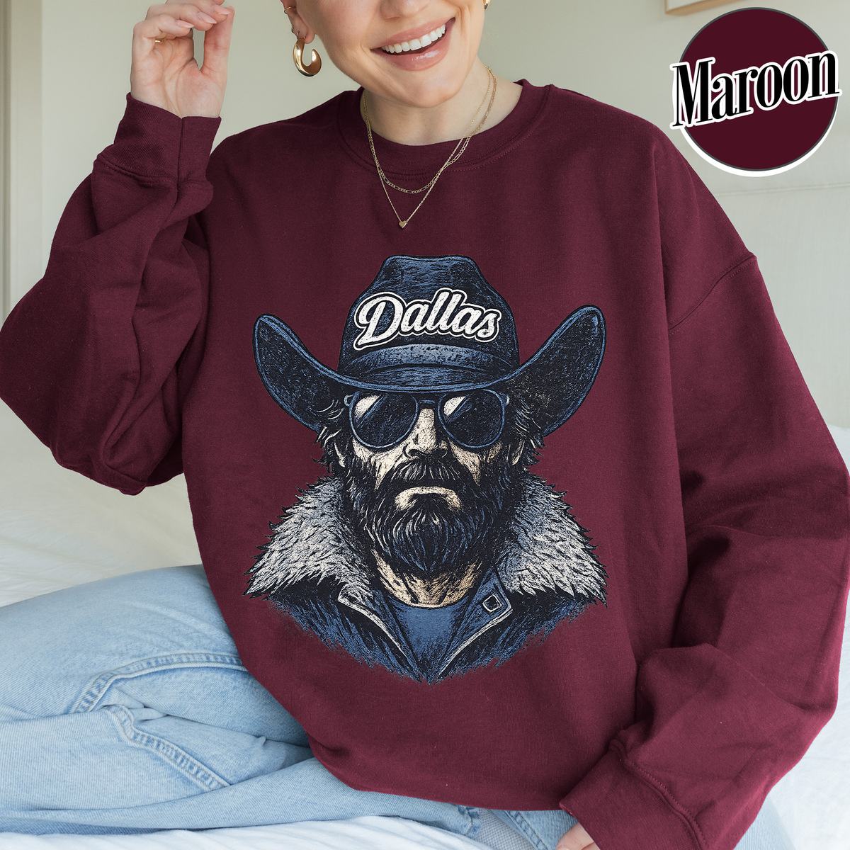 Unisex Dallas football vintage crewneck sweatshirt for men and women