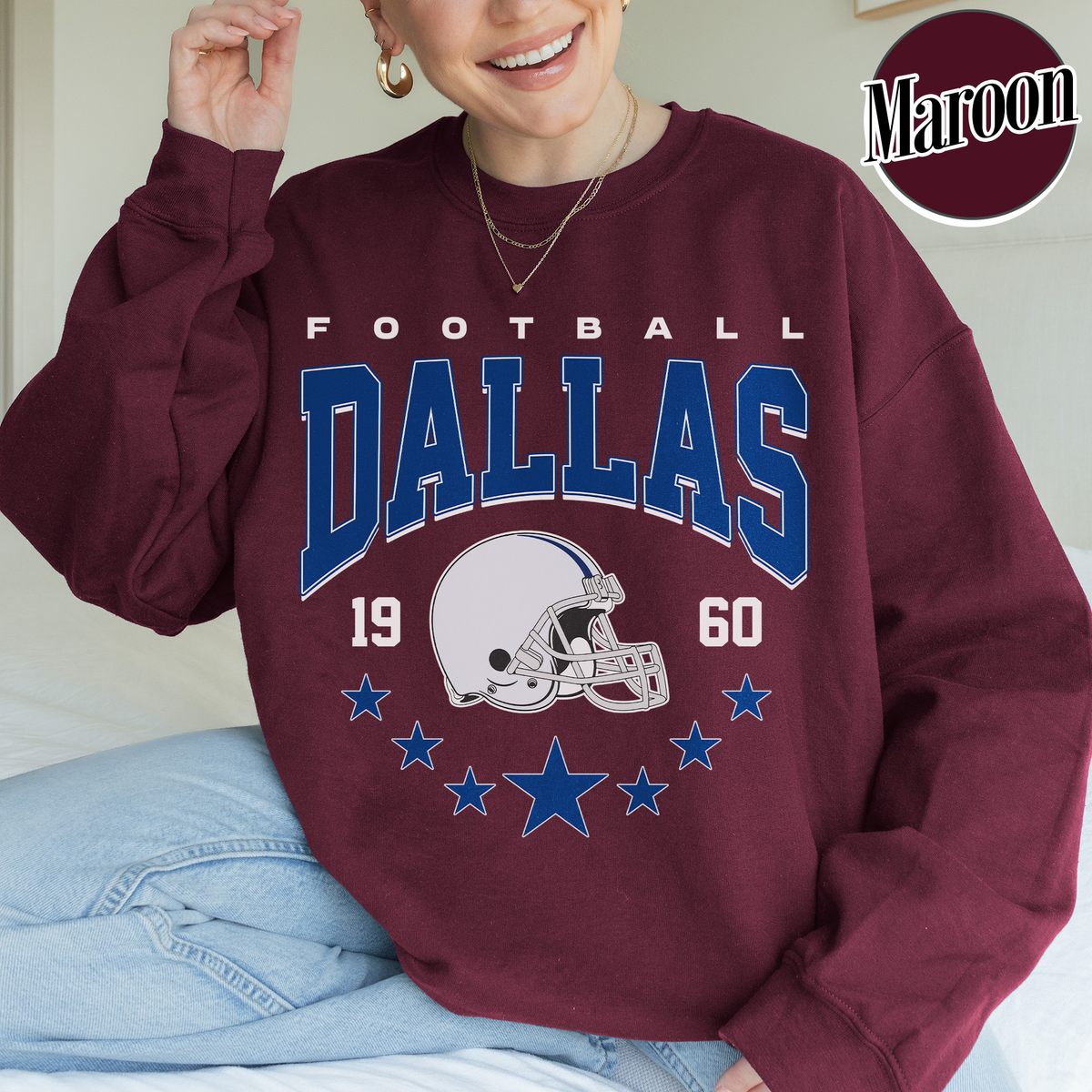 Unisex Dallas football vintage crewneck sweatshirt for men and women