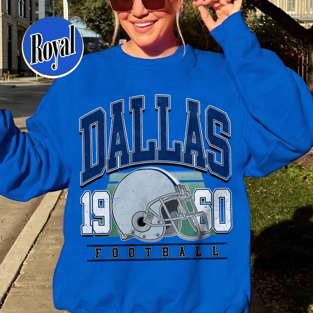 Unisex Dallas football vintage crewneck sweatshirt for men and women