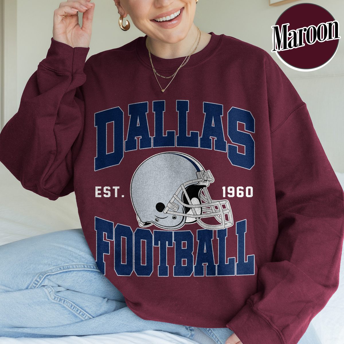 Unisex Dallas football vintage crewneck sweatshirt for men and women