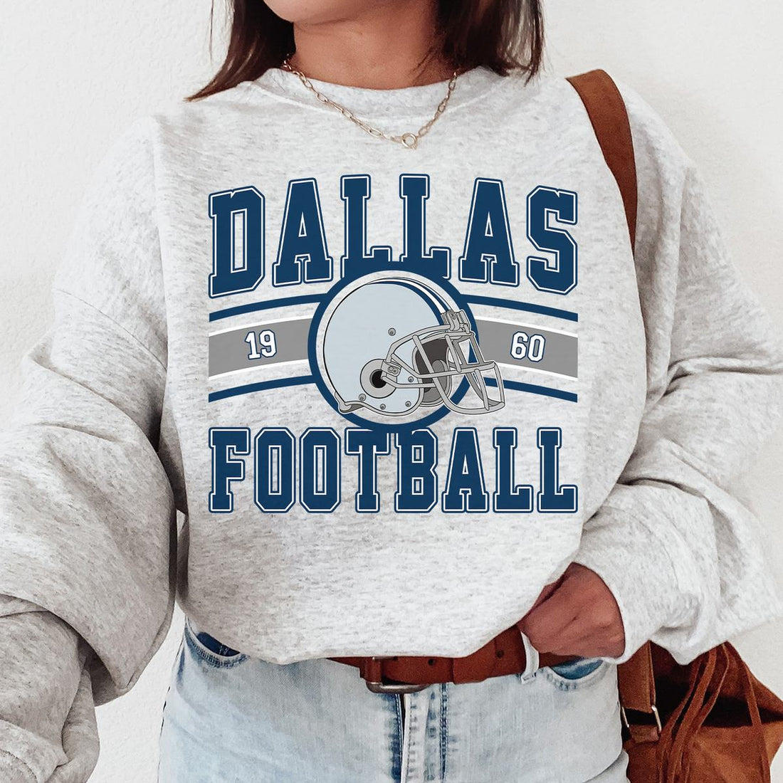 Unisex Dallas football vintage crewneck sweatshirt for men and women