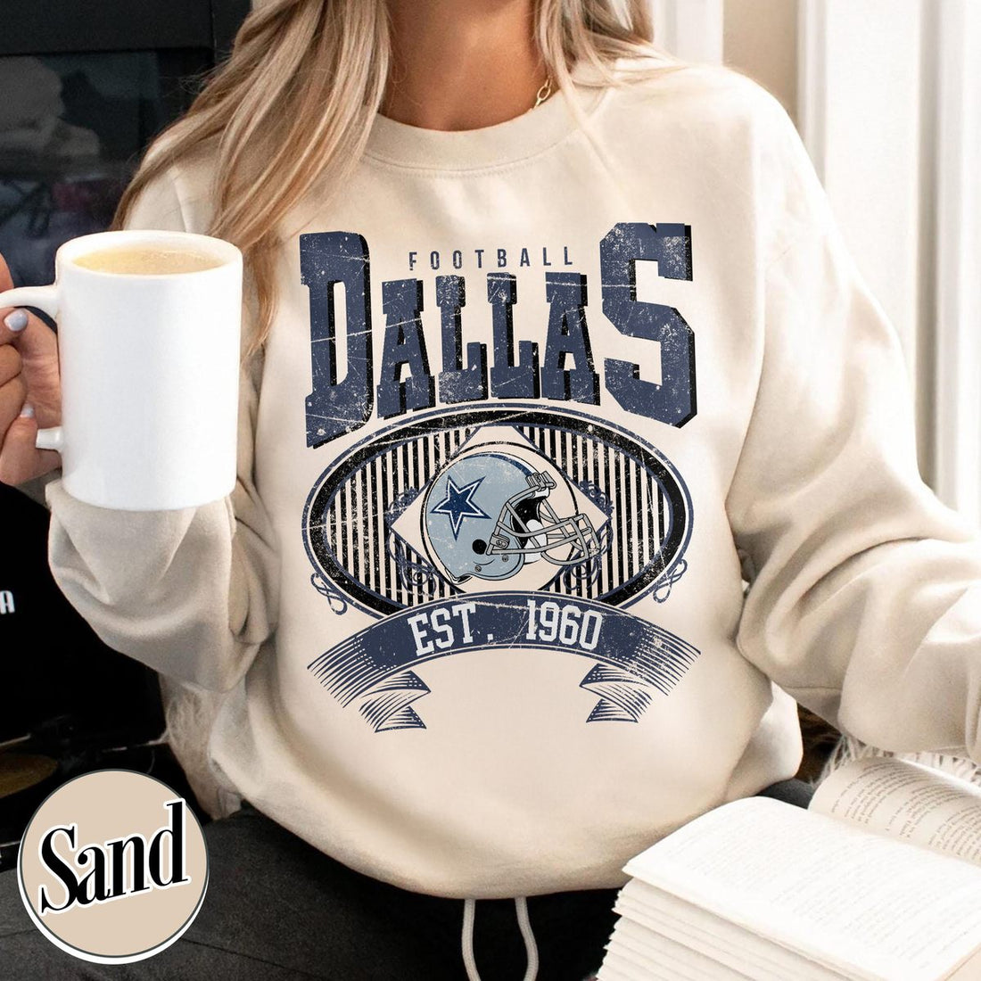 Unisex Dallas football vintage crewneck sweatshirt for men and women