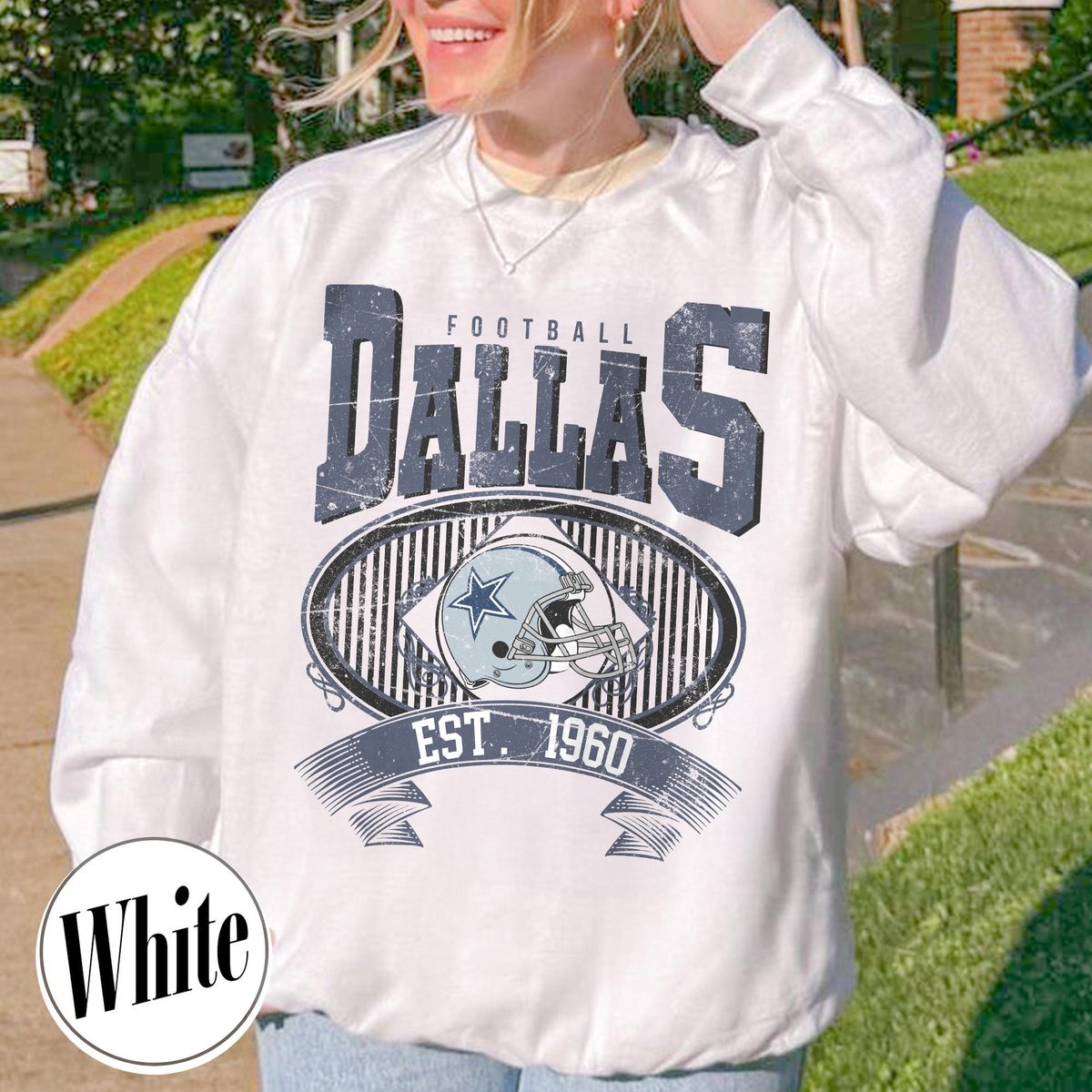 Unisex Dallas football vintage crewneck sweatshirt for men and women