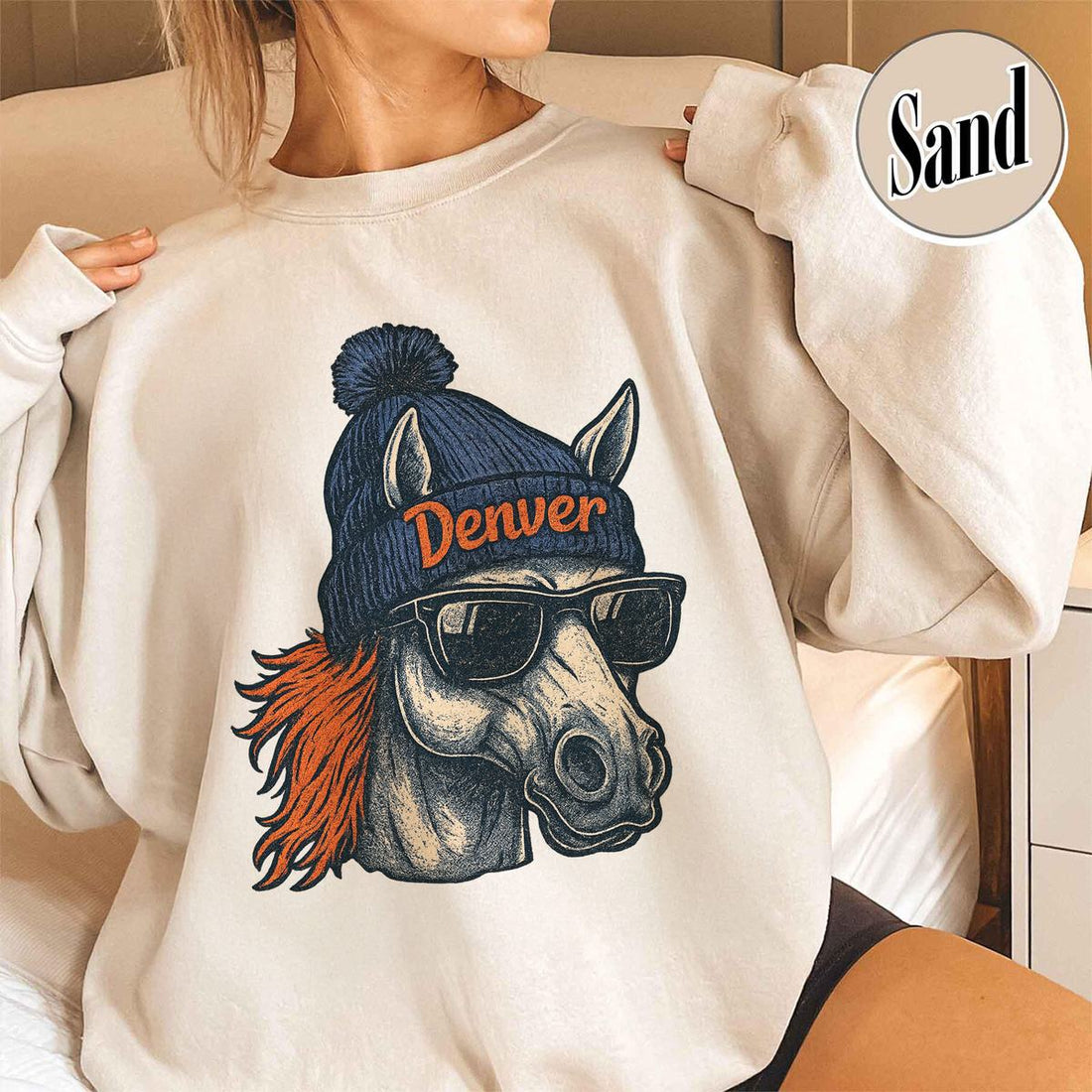 Unisex Denver football vintage crewneck sweatshirt for men and women