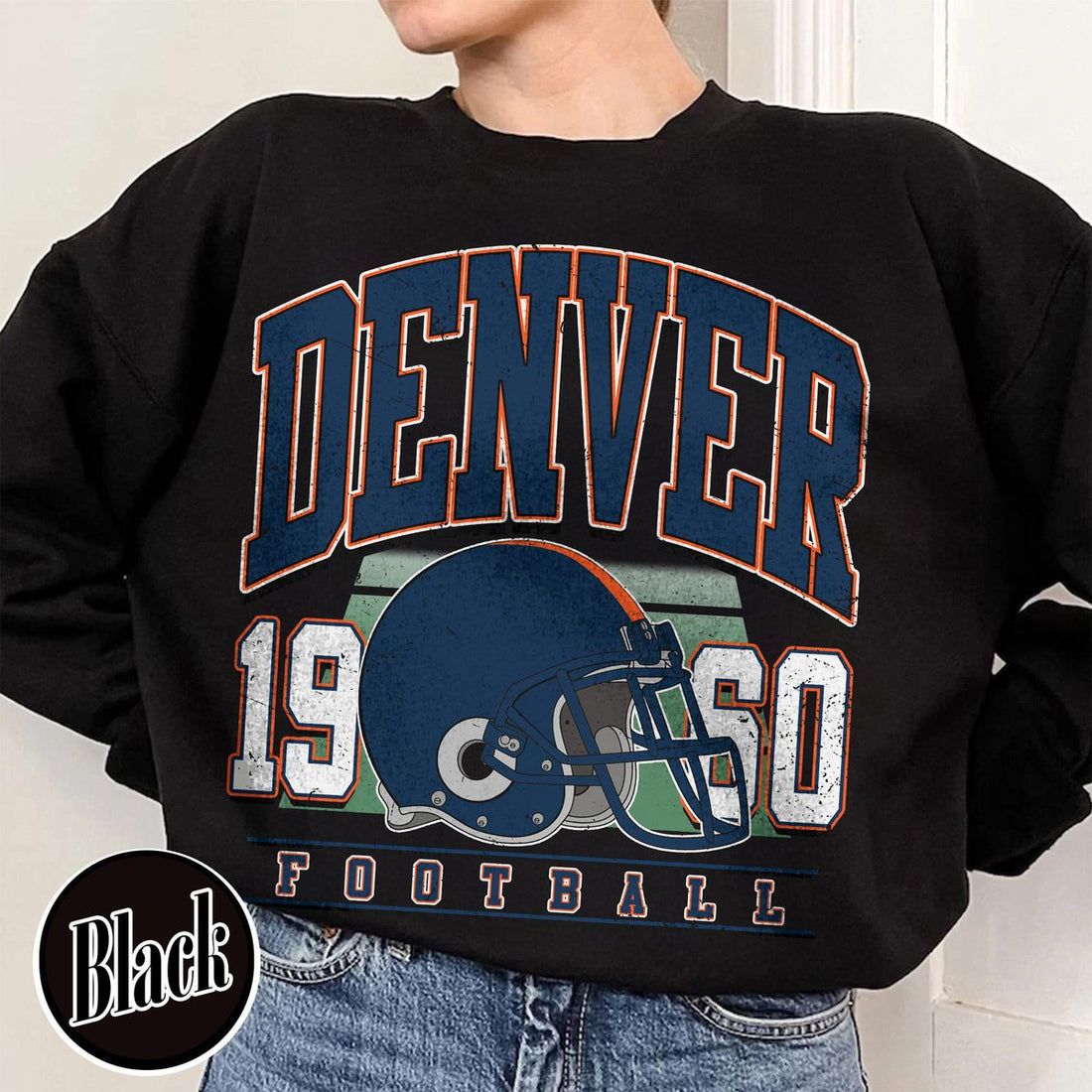 Unisex Denver football vintage crewneck sweatshirt for men and women