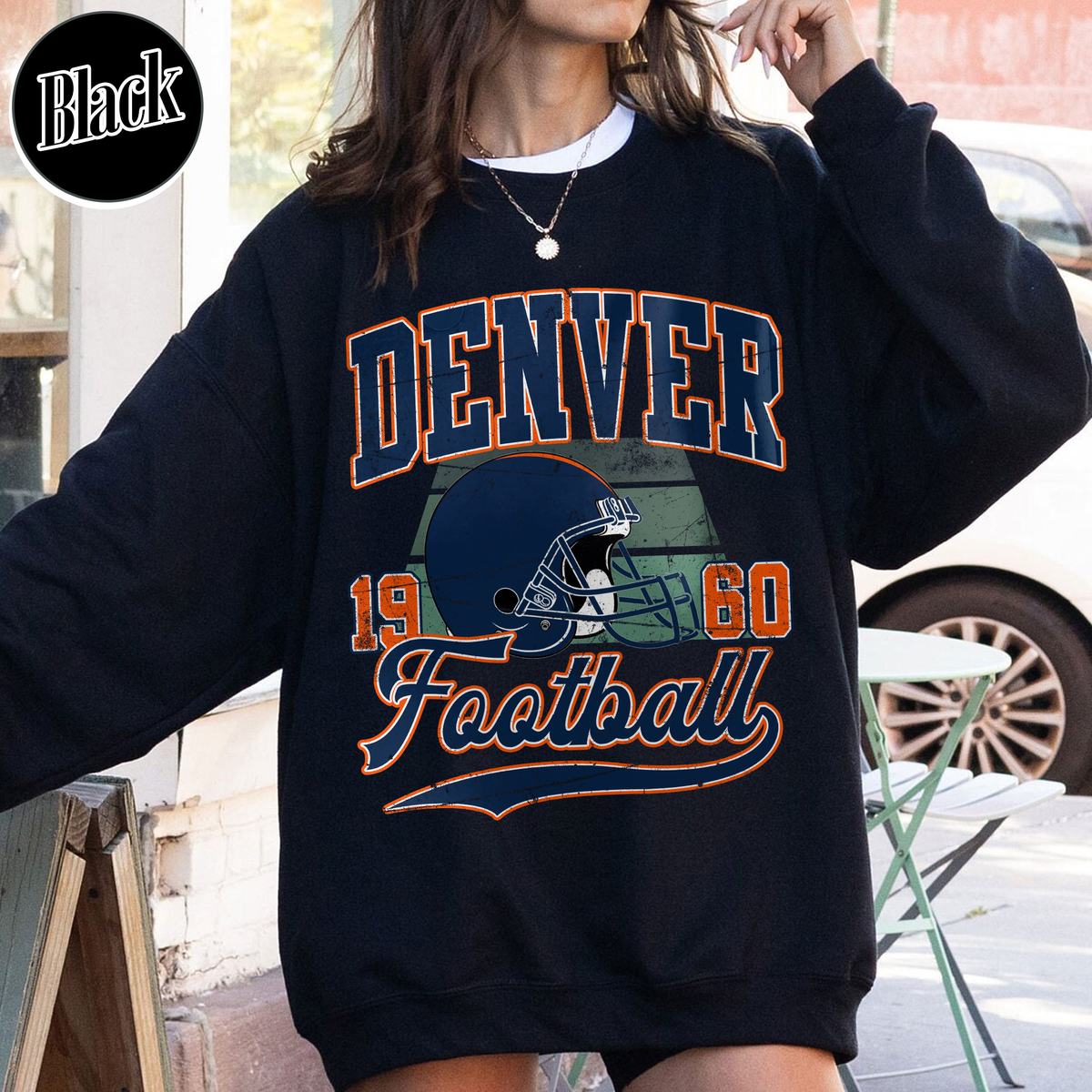 Unisex Denver football vintage crewneck sweatshirt for men and women