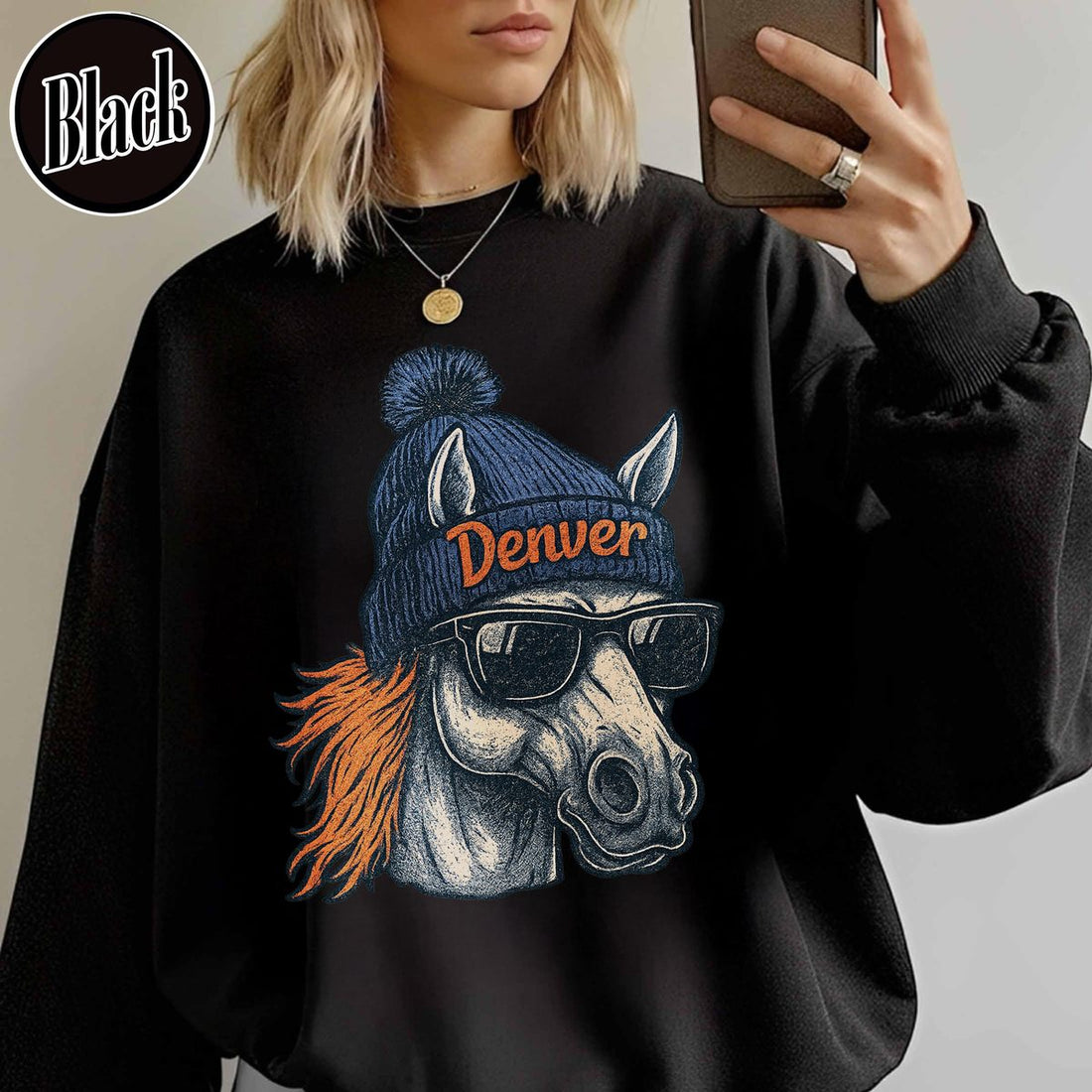 Unisex Denver football vintage crewneck sweatshirt for men and women