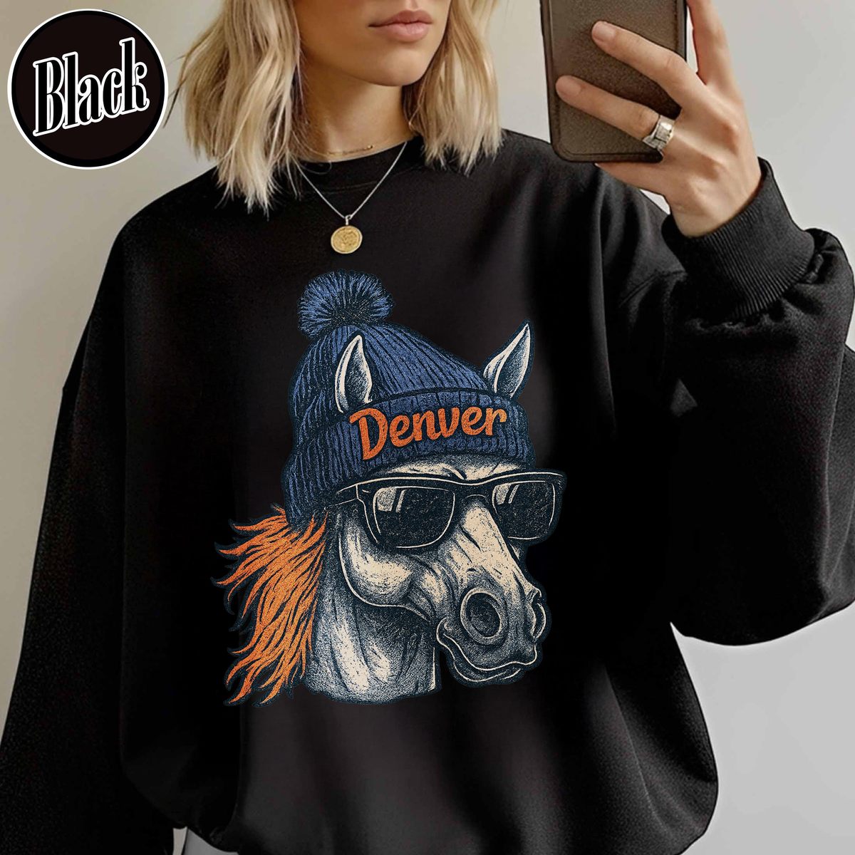 Unisex Denver football vintage crewneck sweatshirt for men and women