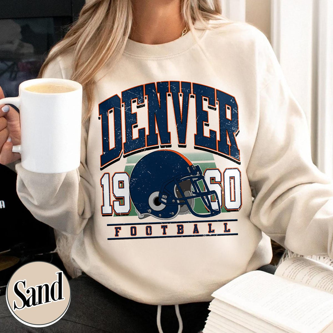 Unisex Denver football vintage crewneck sweatshirt for men and women