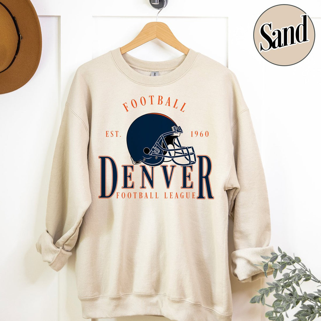 Unisex Denver football vintage crewneck sweatshirt for men and women