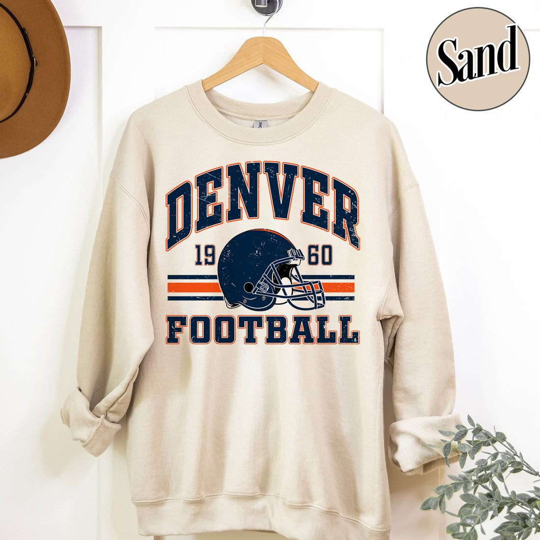 Unisex Denver football vintage crewneck sweatshirt for men and women