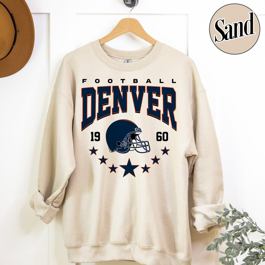 Unisex Denver football vintage crewneck sweatshirt for men and women