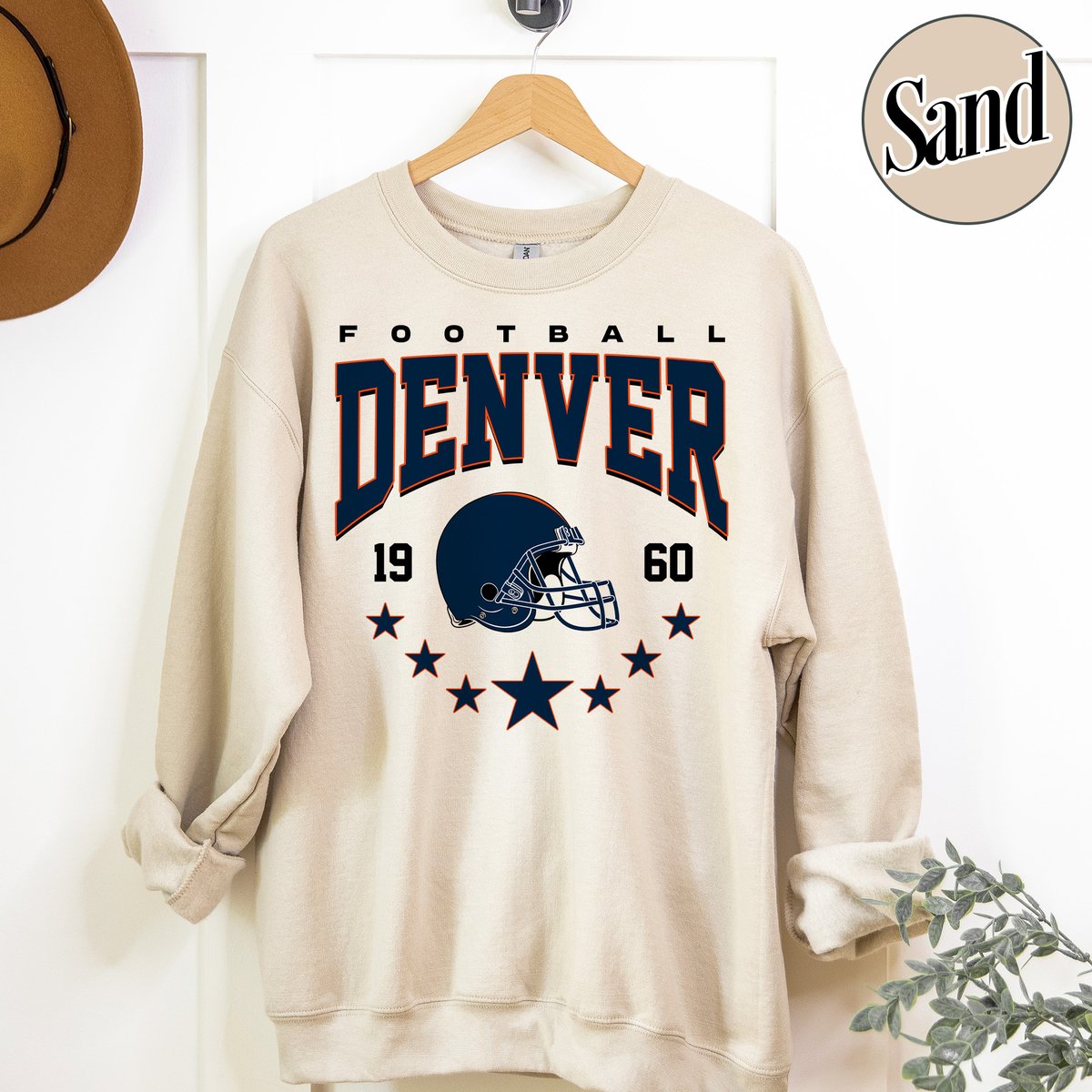 Unisex Denver football vintage crewneck sweatshirt for men and women