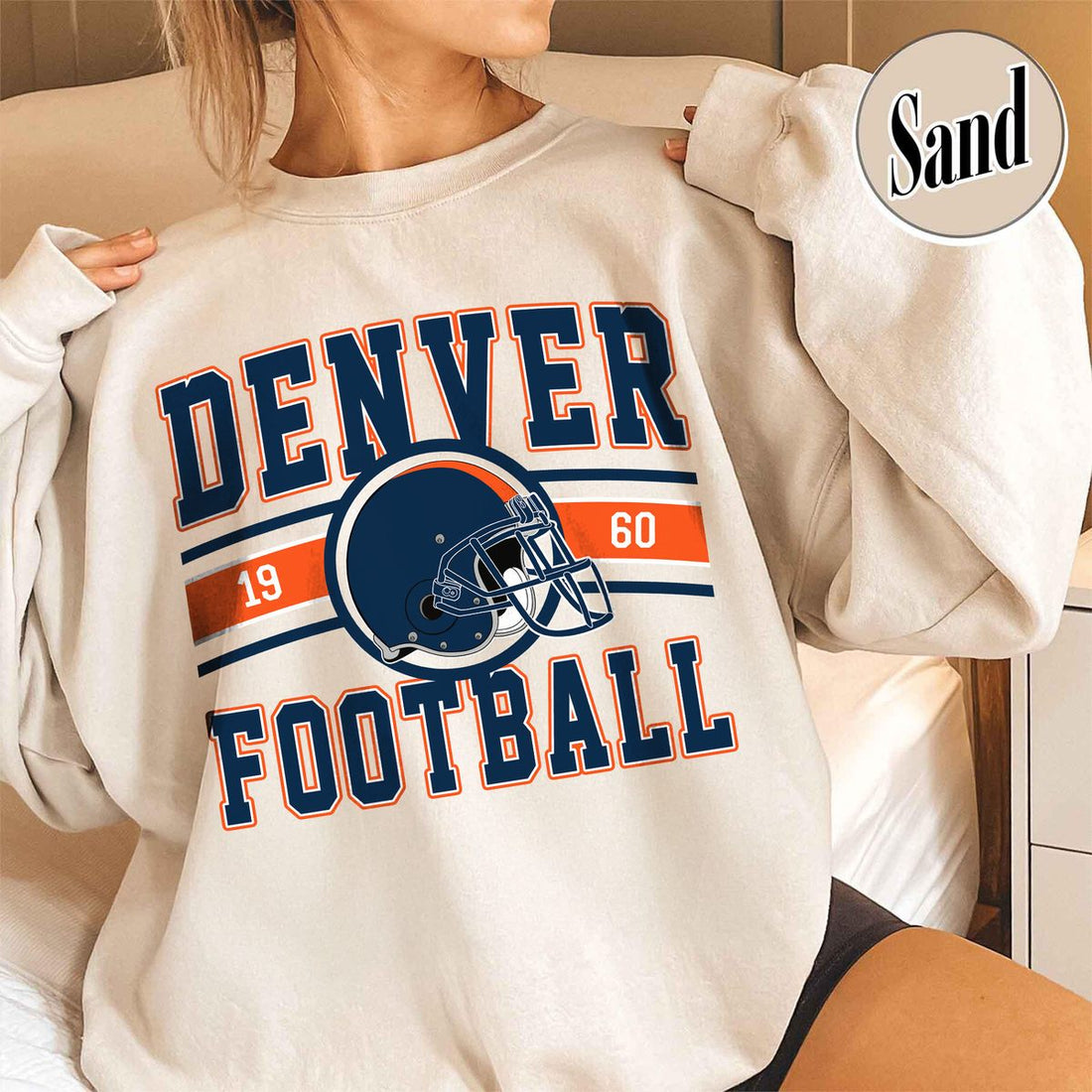 Unisex Denver football vintage crewneck sweatshirt for men and women