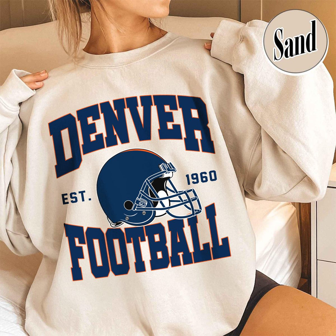 Unisex Denver football vintage crewneck sweatshirt for men and women