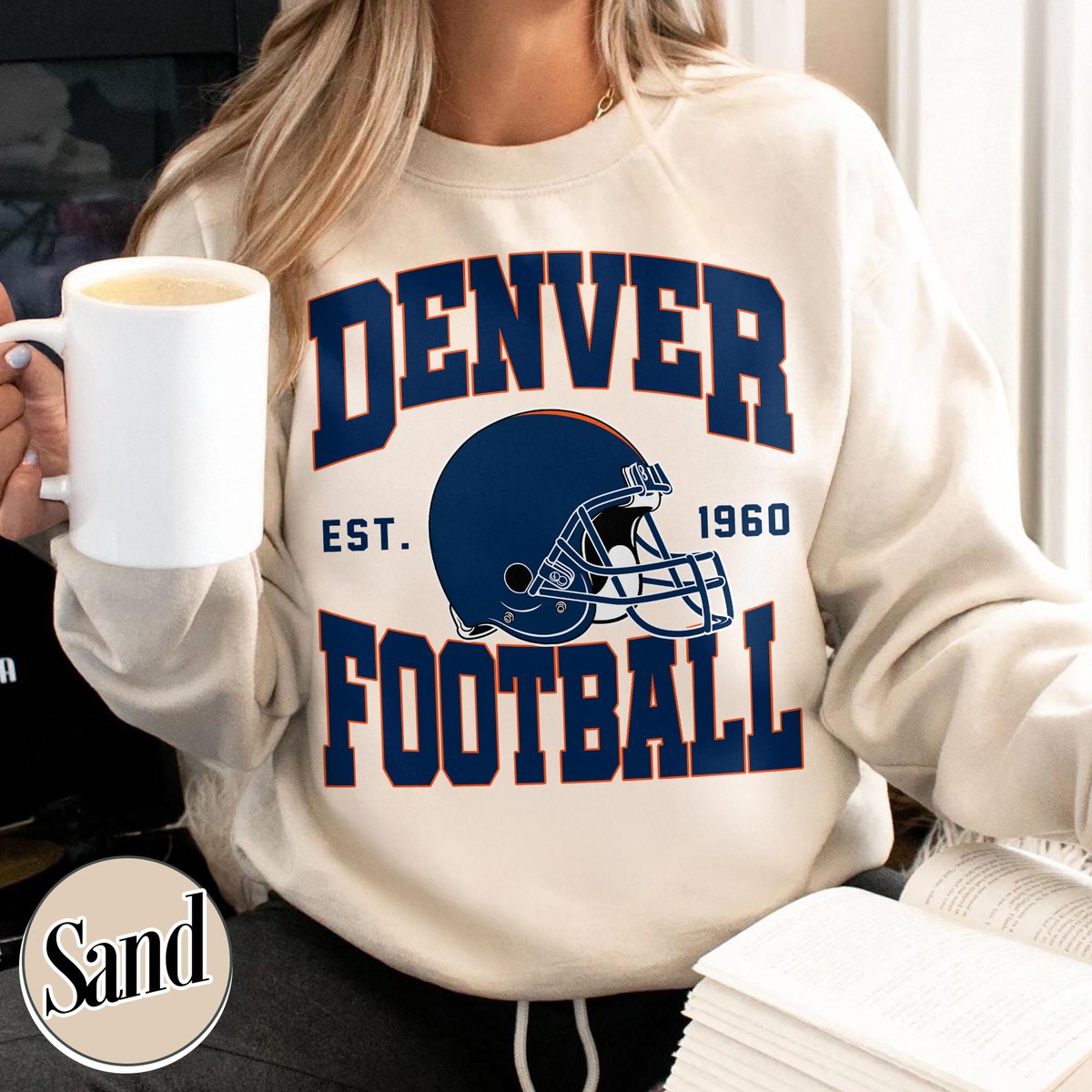 Unisex Denver football vintage crewneck sweatshirt for men and women