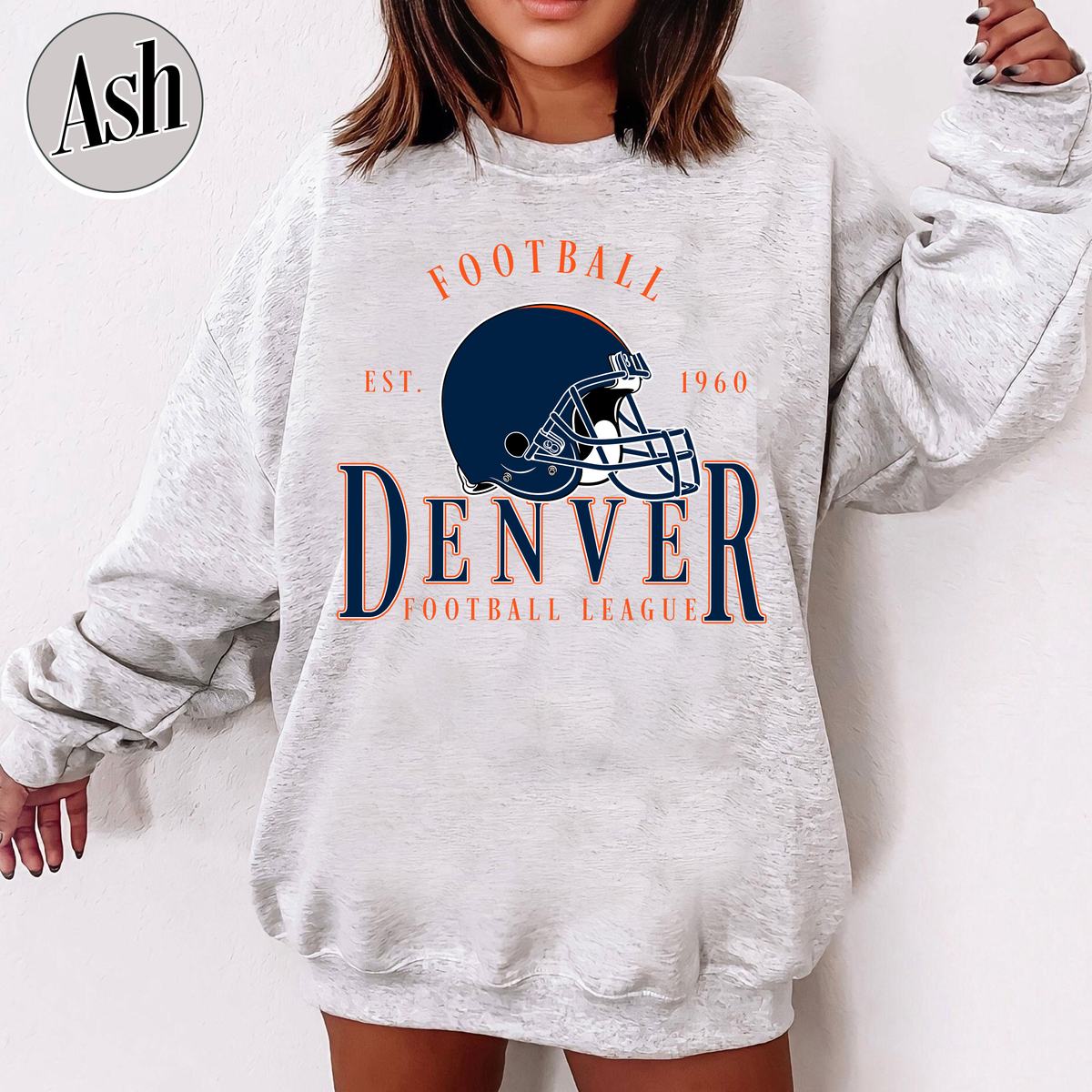 Unisex Denver football vintage crewneck sweatshirt for men and women