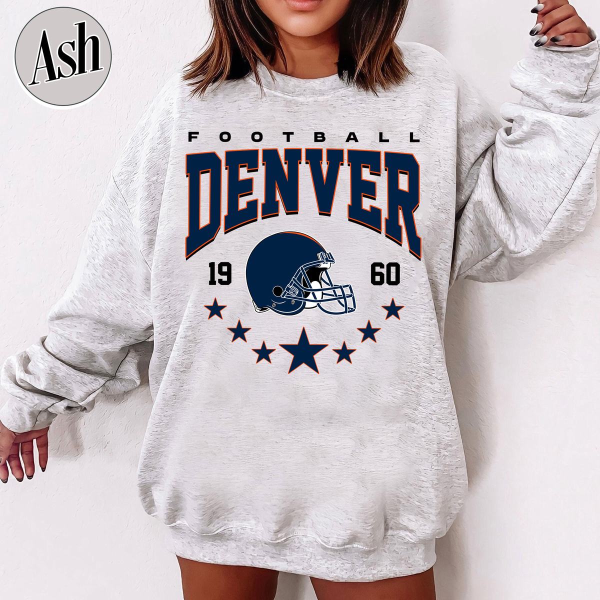 Unisex Denver football vintage crewneck sweatshirt for men and women