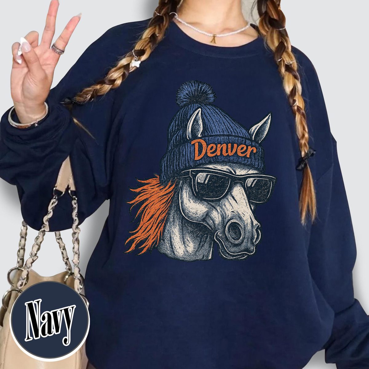Unisex Denver football vintage crewneck sweatshirt for men and women