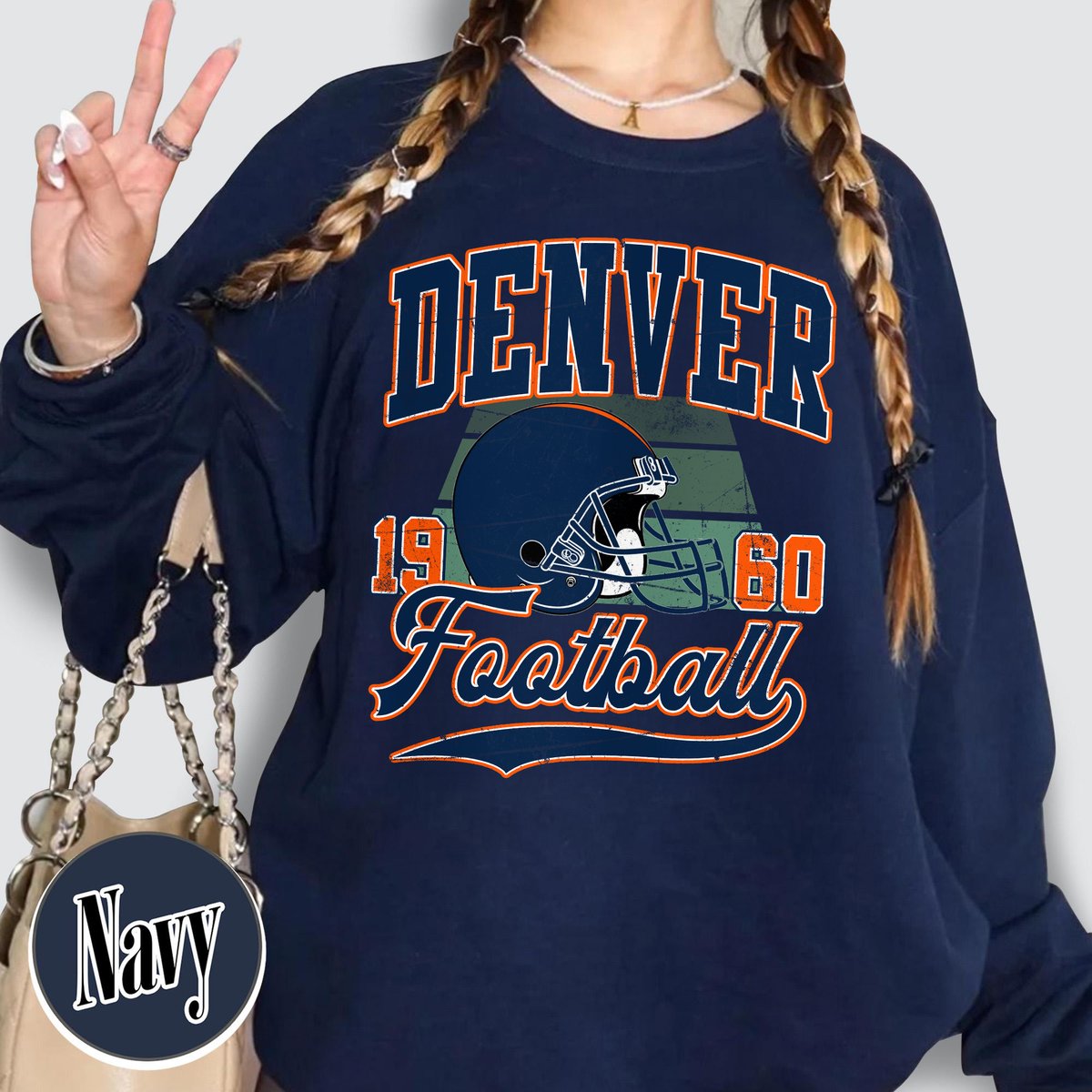 Unisex Denver football vintage crewneck sweatshirt for men and women