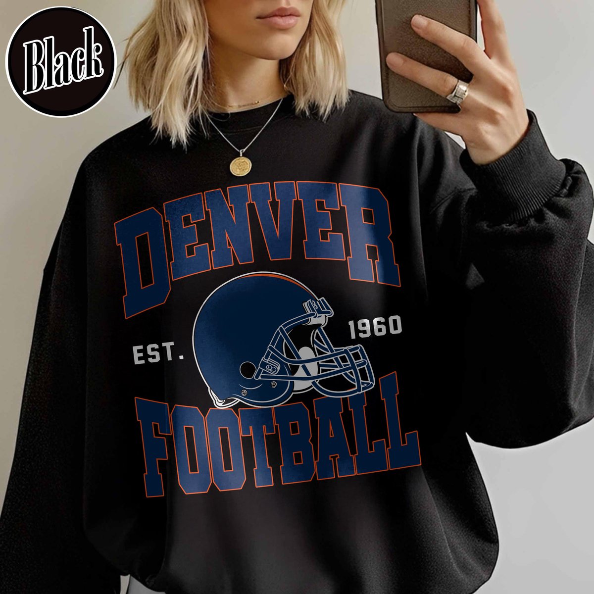Unisex Denver football vintage crewneck sweatshirt for men and women