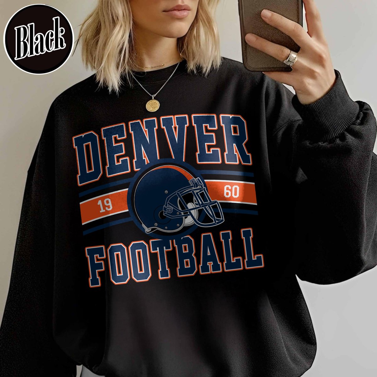 Unisex Denver football vintage crewneck sweatshirt for men and women
