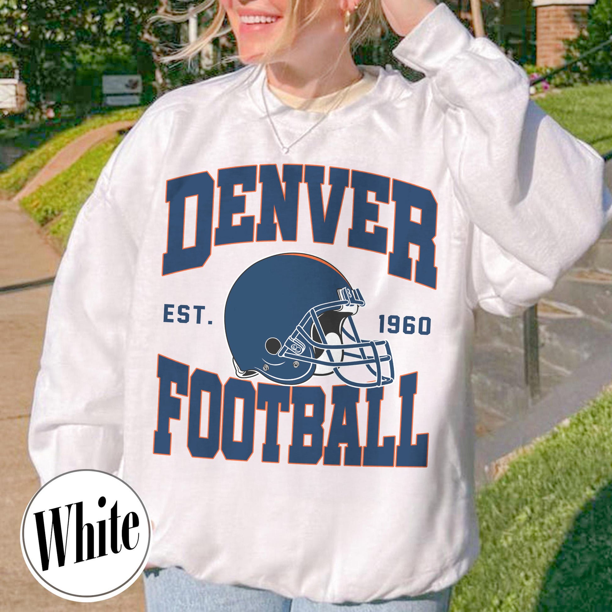 Unisex Denver football vintage crewneck sweatshirt for men and women