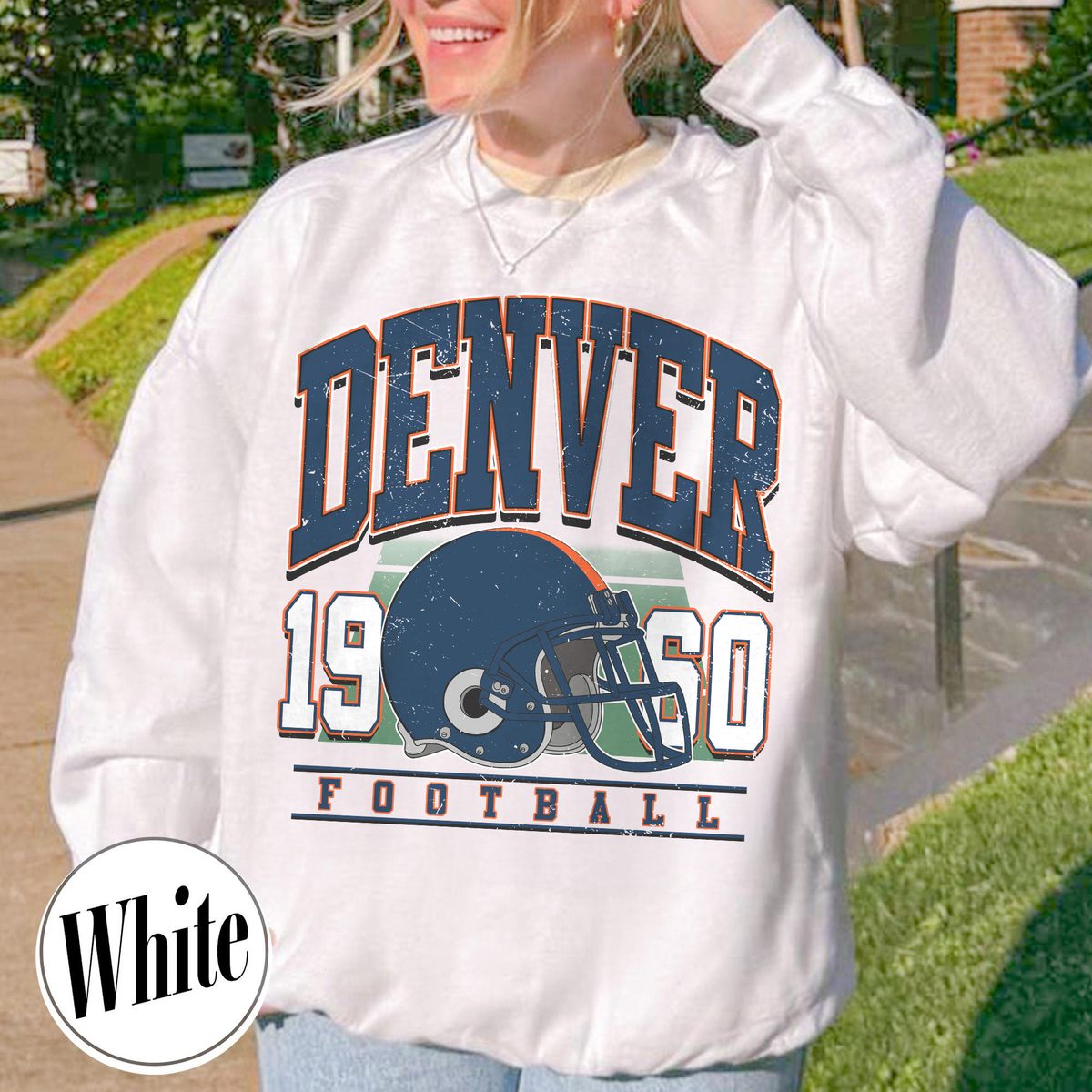 Unisex Denver football vintage crewneck sweatshirt for men and women