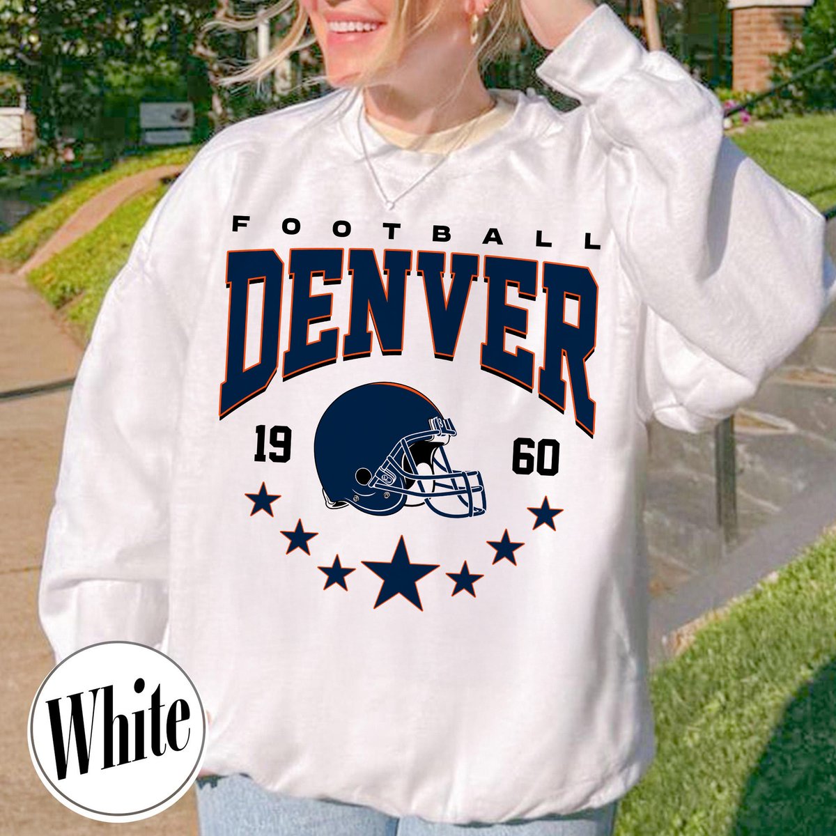 Unisex Denver football vintage crewneck sweatshirt for men and women