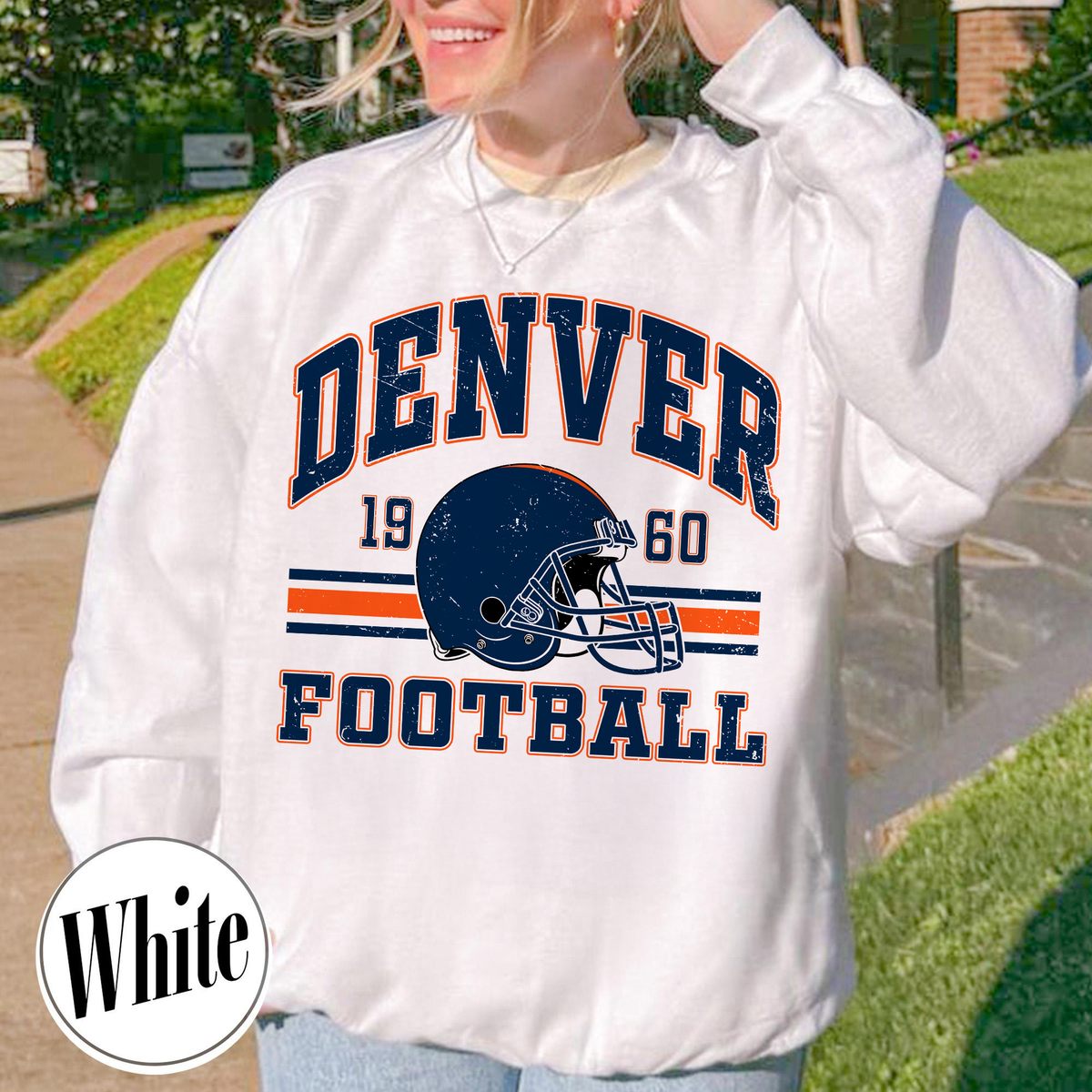Unisex Denver football vintage crewneck sweatshirt for men and women